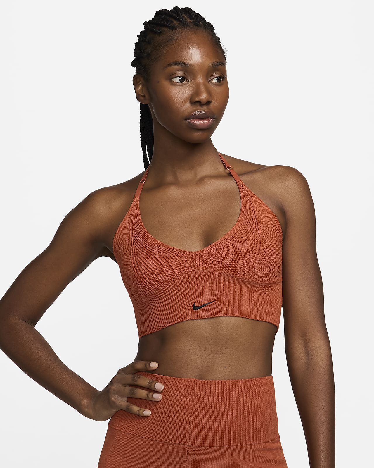 Bra de tela de canalé de baja sujeción sin almohadillas para mujer Nike Sportswear Chill Knit