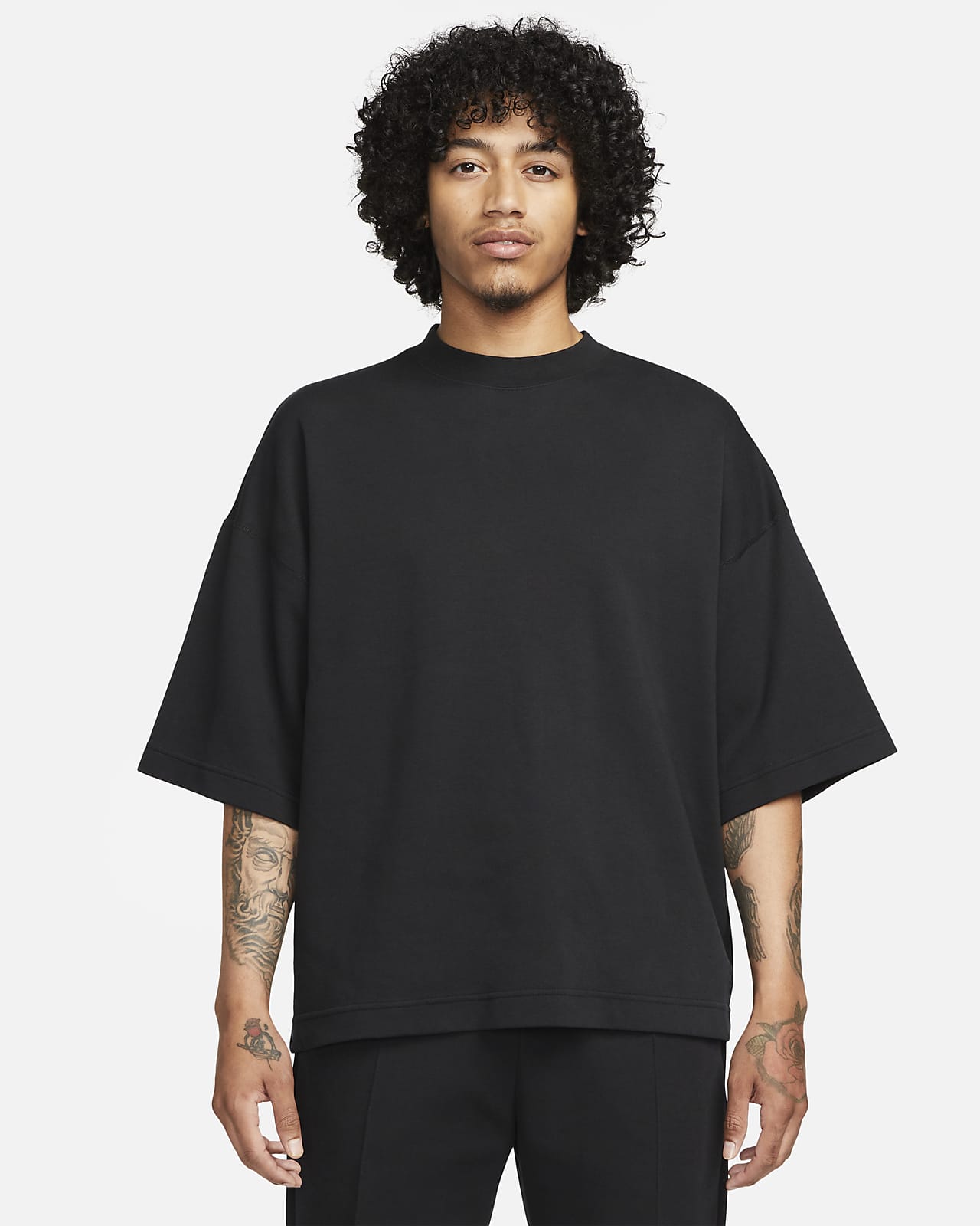 Overdimensioneret Nike Sportswear Tech Fleece Reimagined-sweatshirt med korte ærmer til mænd