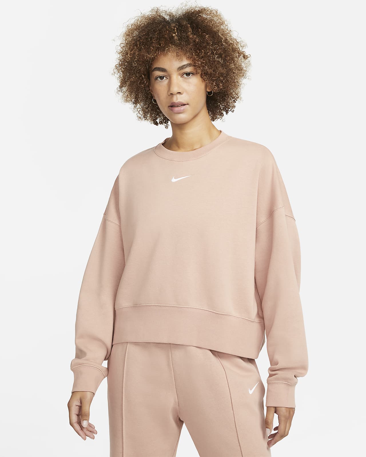 Nike Sportswear Collection Essentials extragroßes Fleece-Rundhals-Sweatshirt für Damen
