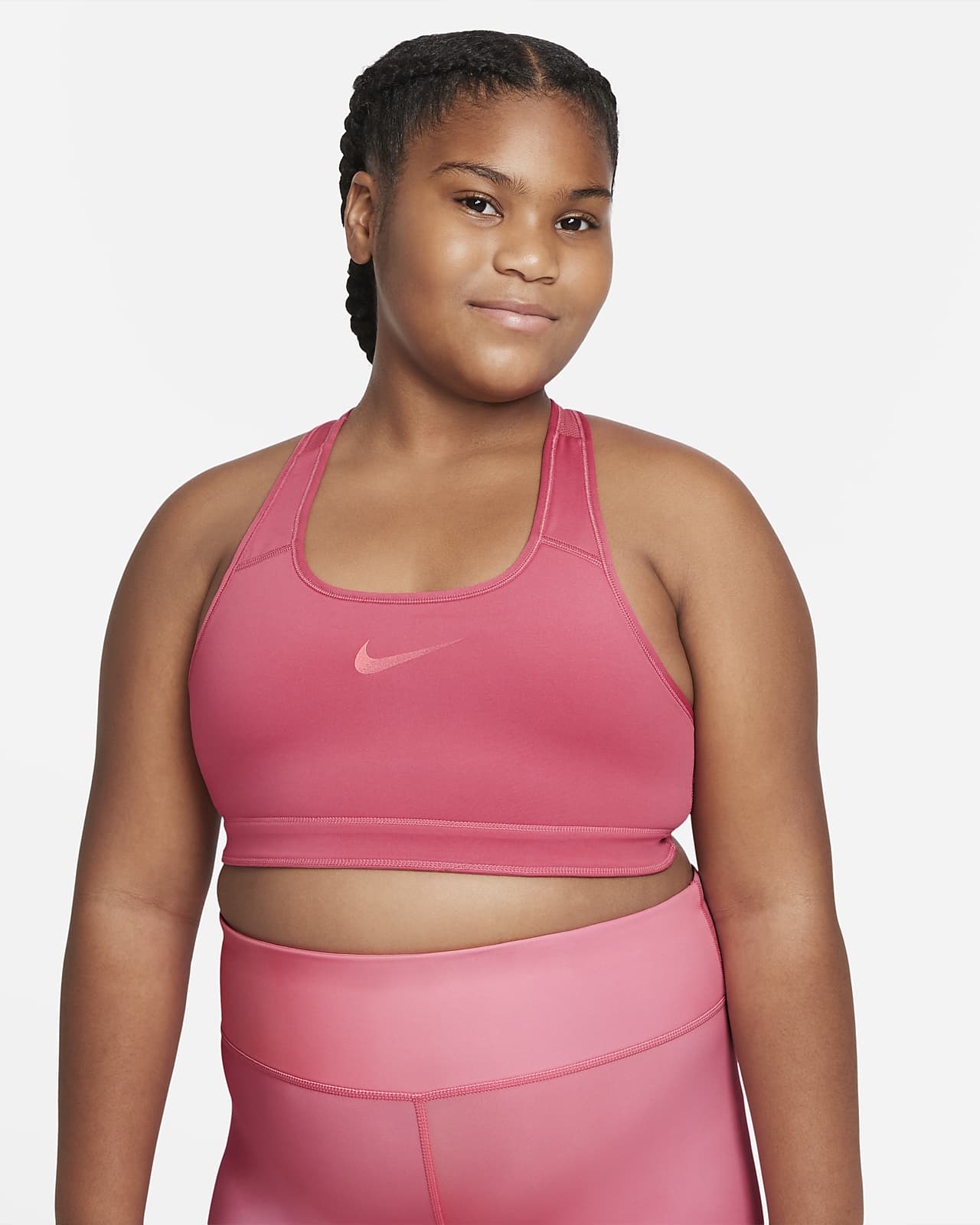 Nike Dri-FIT Swoosh Big Kids’ (Girls’) Reversible Sports Bra (Extended Size)