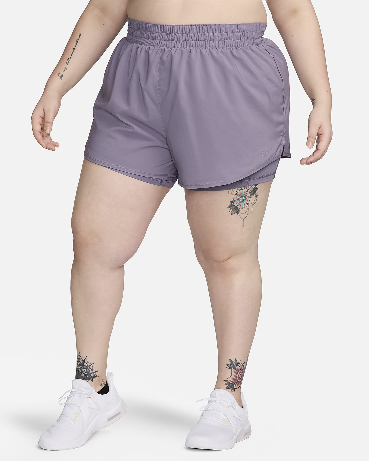 Shorts de tiro alto de 8 cm 2 en 1 para mujer (talla grande) Nike Dri-FIT One