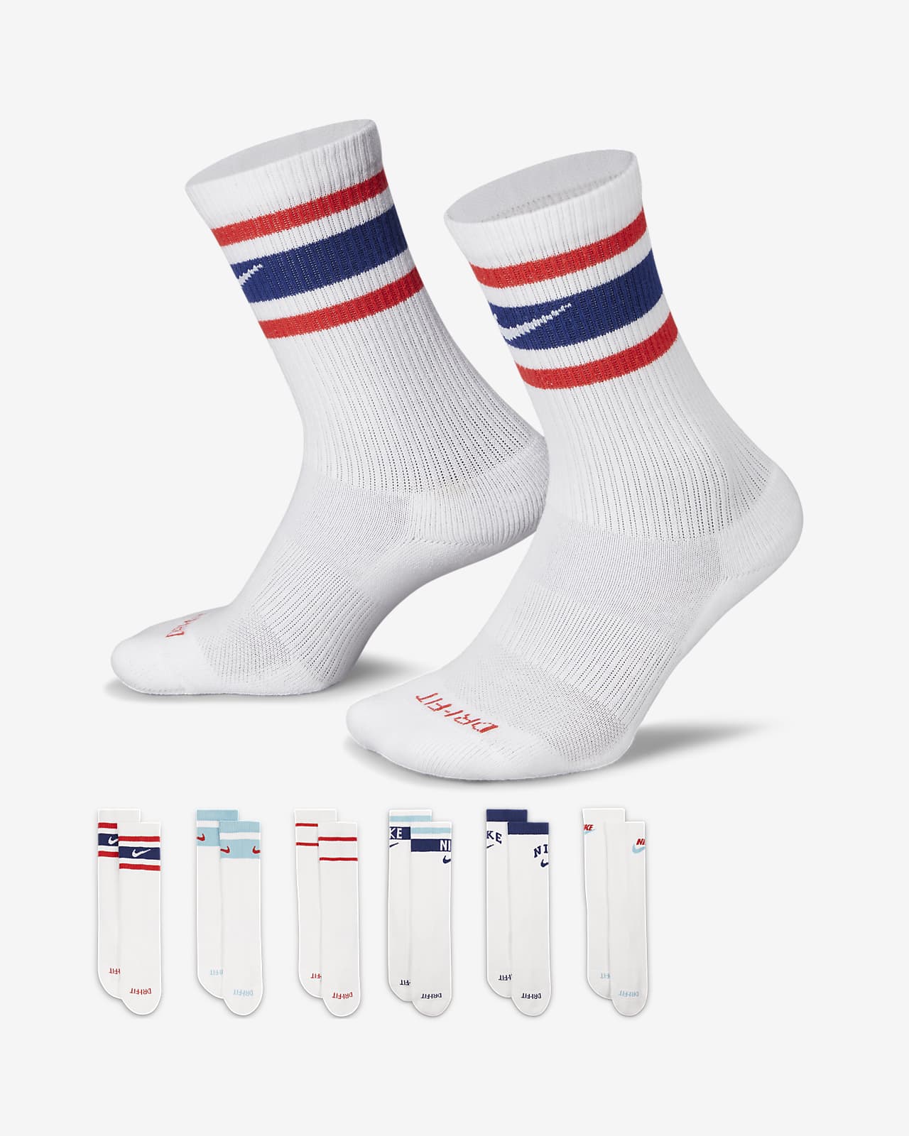 Chaussettes mi-mollet Nike Everyday Plus Cushioned (6 paires)
