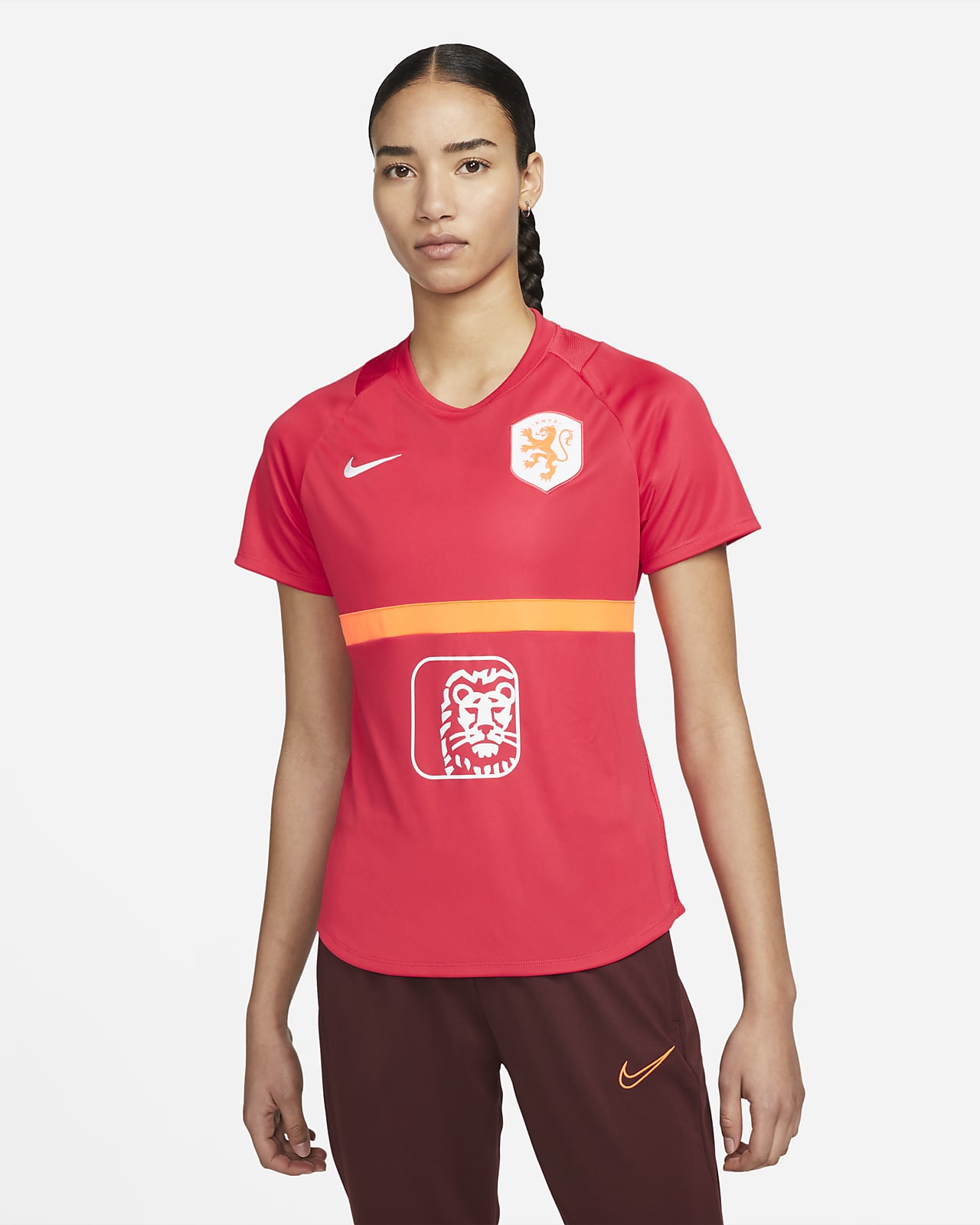 Niederlande Academy Pro Nike Dri-FIT Kurzarm-Fußballoberteil für Damen
