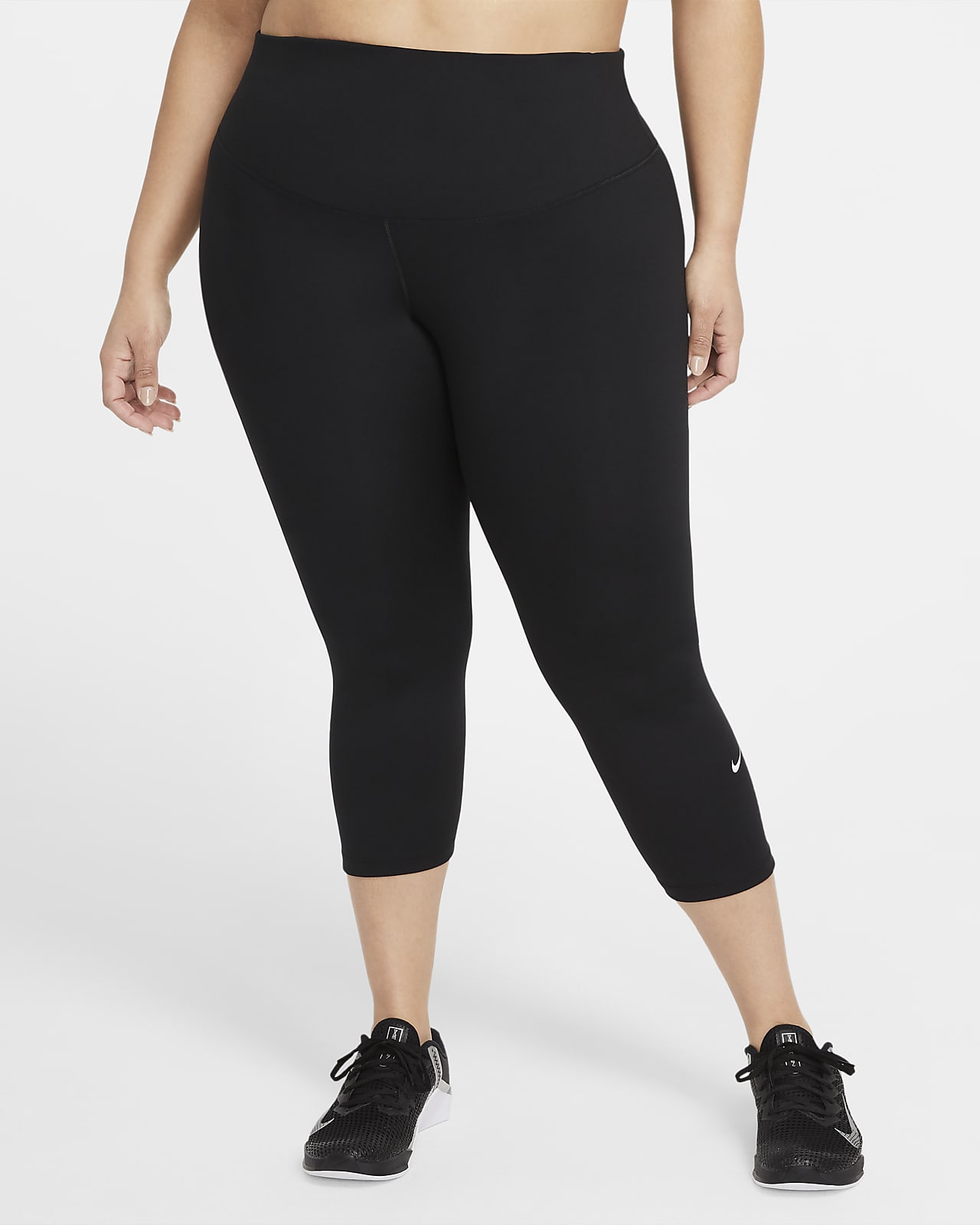 Korta leggings med medelhög midja Nike One för kvinnor (Plus Size)