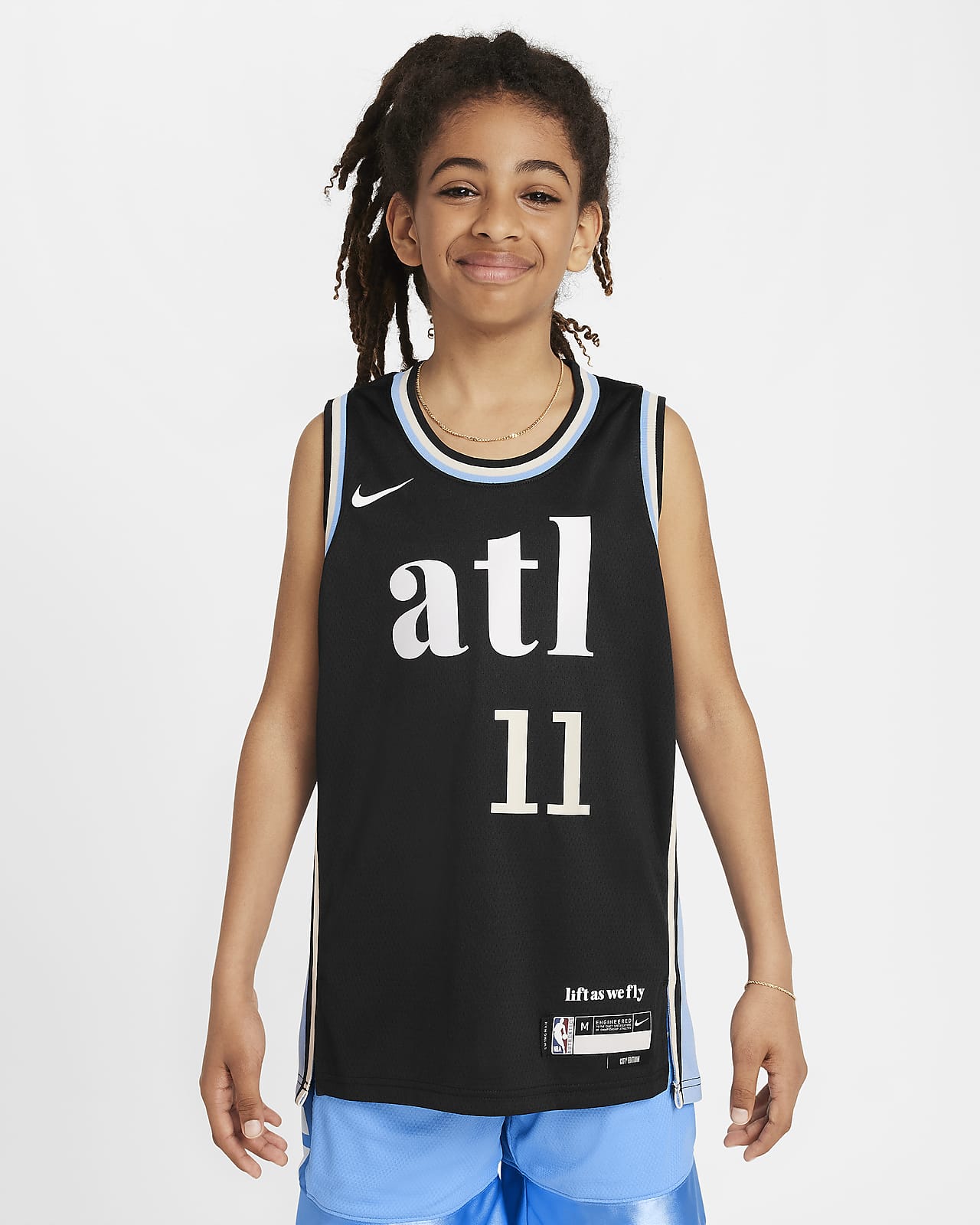 Trae Young Atlanta Hawks 2023/24 City Edition Nike Dri-FIT NBA Swingman-trøje til større børn