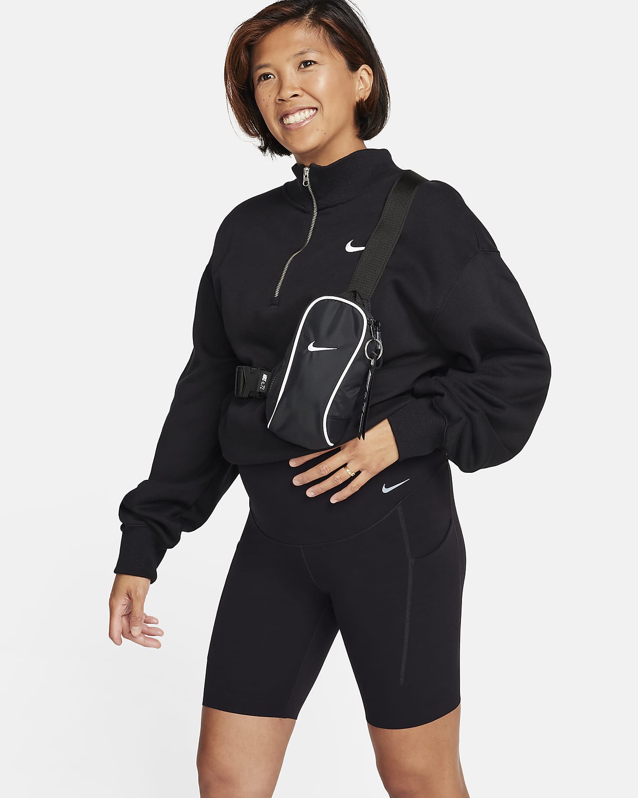Nike Zenvy (M) Women's Gentle-Support High-Waisted 20cm (approx.) Biker Shorts (Maternity)