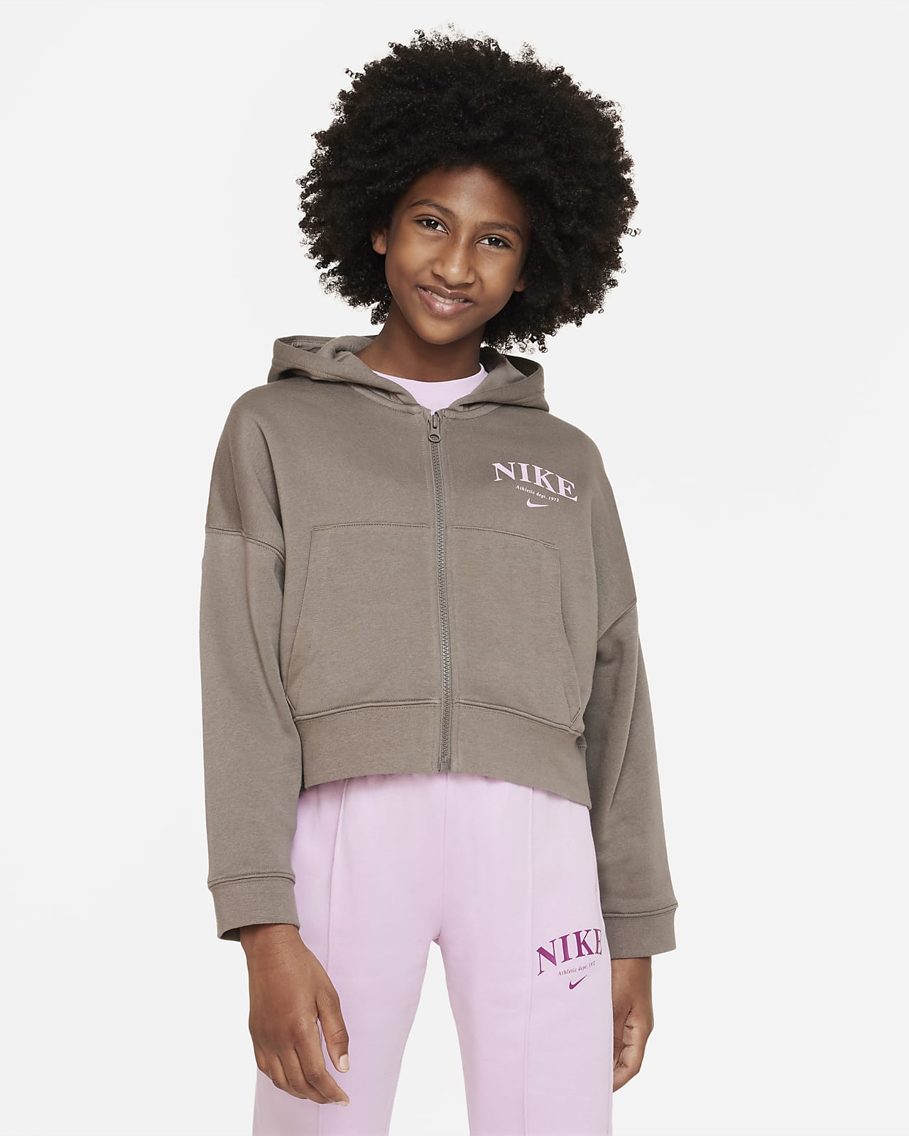 Nike Sportswear Trend Older Kids' (Girls') Full-Zip Fleece Hoodie