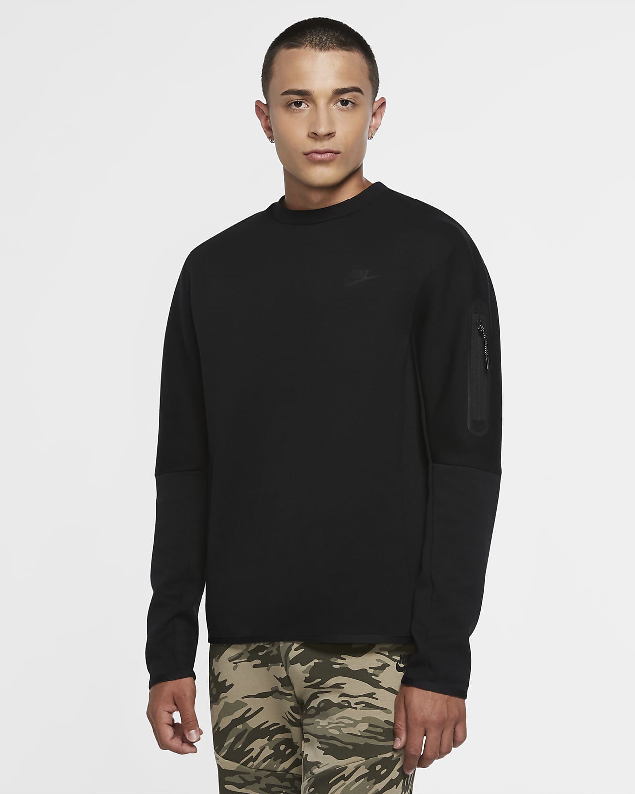 Nike Sportswear Tech Fleece-crew-sweatshirt i fleece til mænd