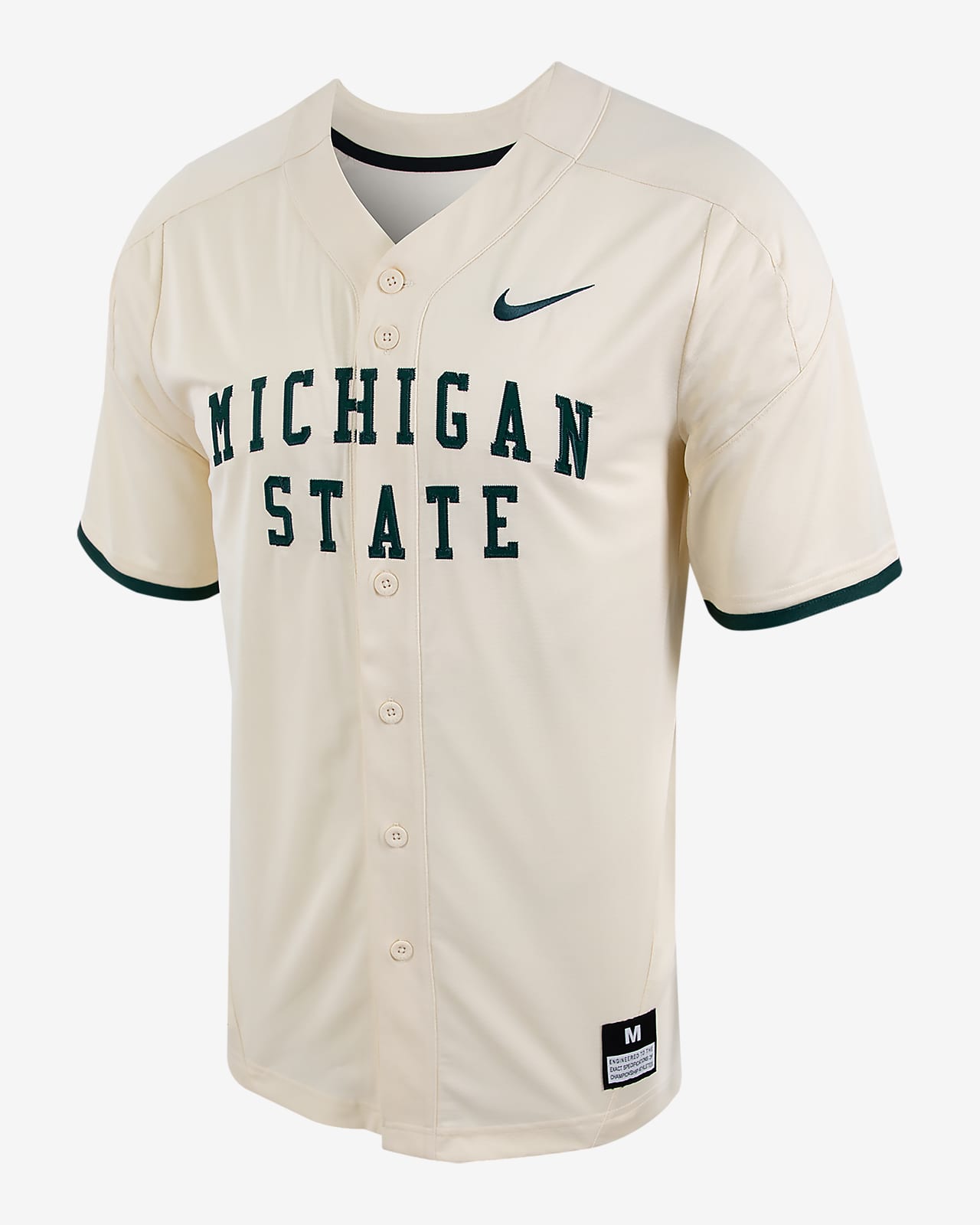 Jersey de béisbol universitario Nike con botones para hombre Michigan State