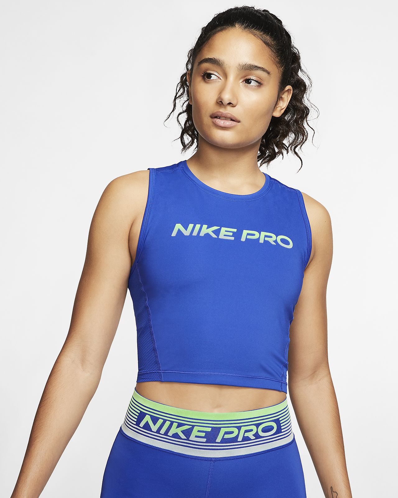 nike women's pro cropped tank top