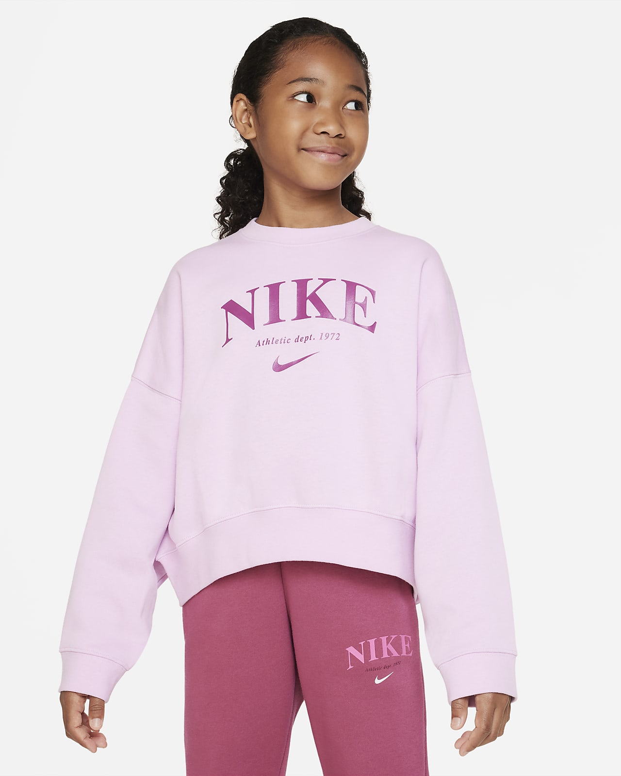 Nike Sportswear Trend-sweatshirt i fleece til større børn (piger)