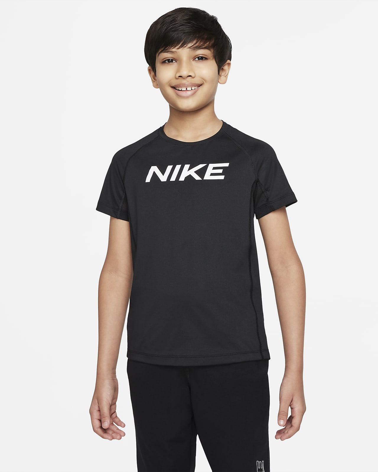 Playera de manga corta para niño talla grande Nike Pro Dri-FIT