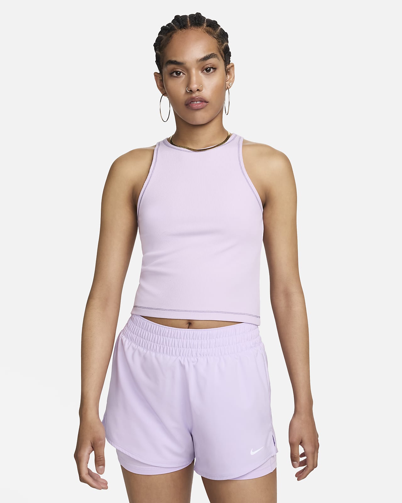 Nike One Fitted Women's Dri-FIT Ribbed Tank Top. Nike LU