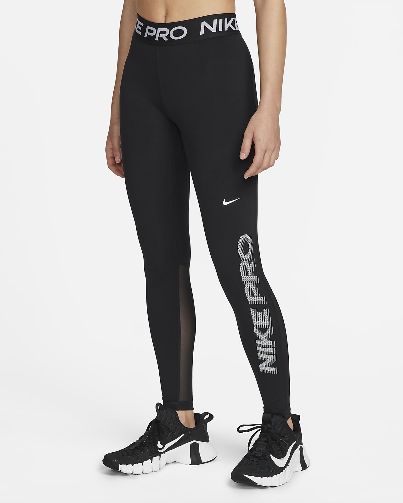 Nike Pro Dri-FIT Women's Mid-Rise Mesh Training Leggings