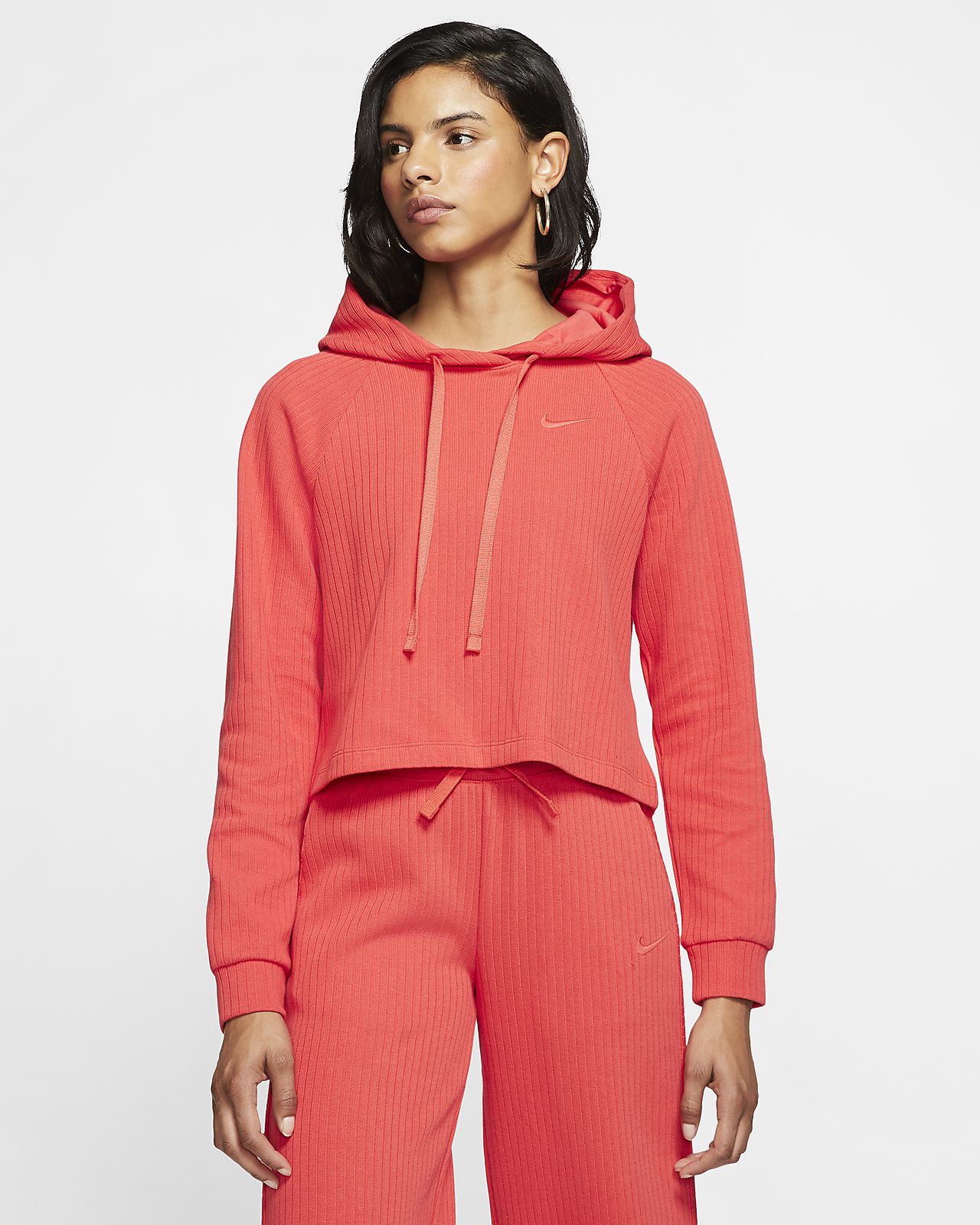Felpa con cappuccio a costine Sportswear Felpa con cappuccio a costine Sportswear