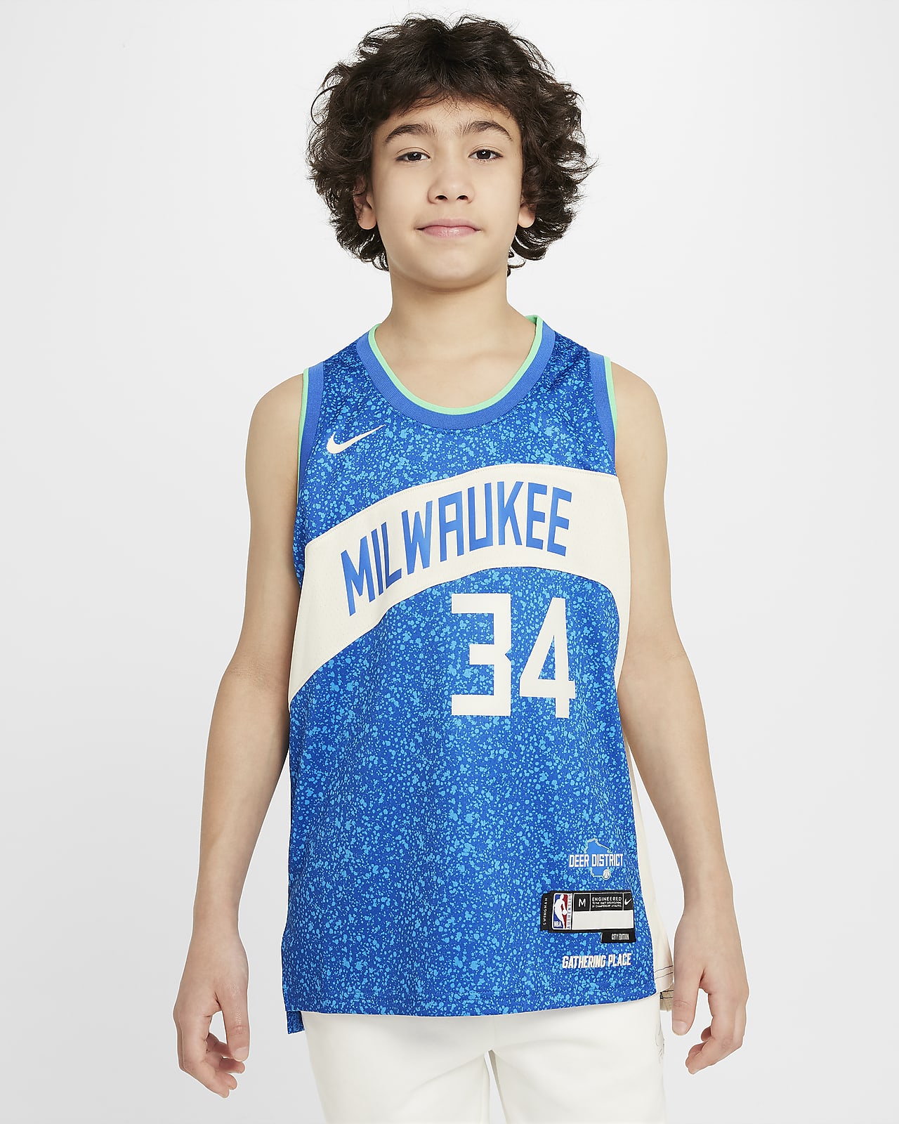 Koszulka dla dużych dzieci Nike Dri-FIT NBA Swingman Giannis Antetokounmpo Milwaukee Bucks City Edition 2023/24