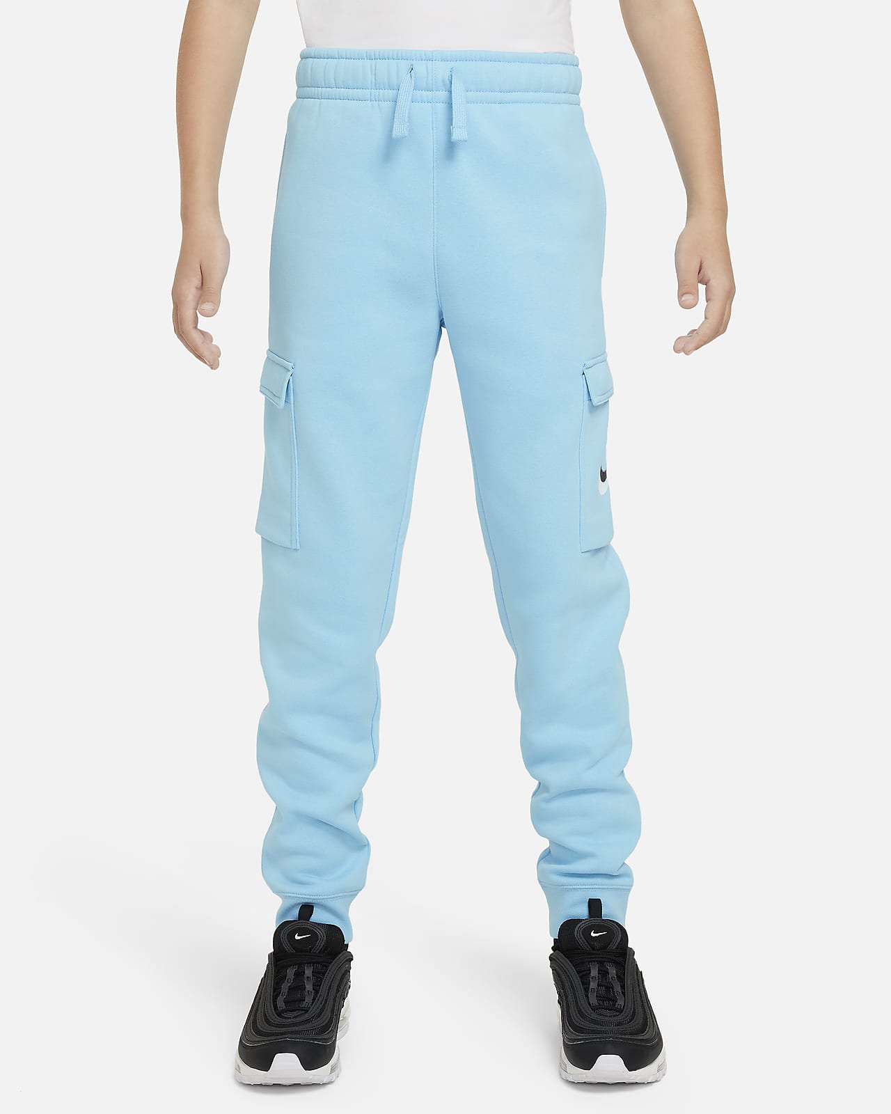 Pantaloni cargo in fleece con grafica Nike Sportswear – Ragazzo