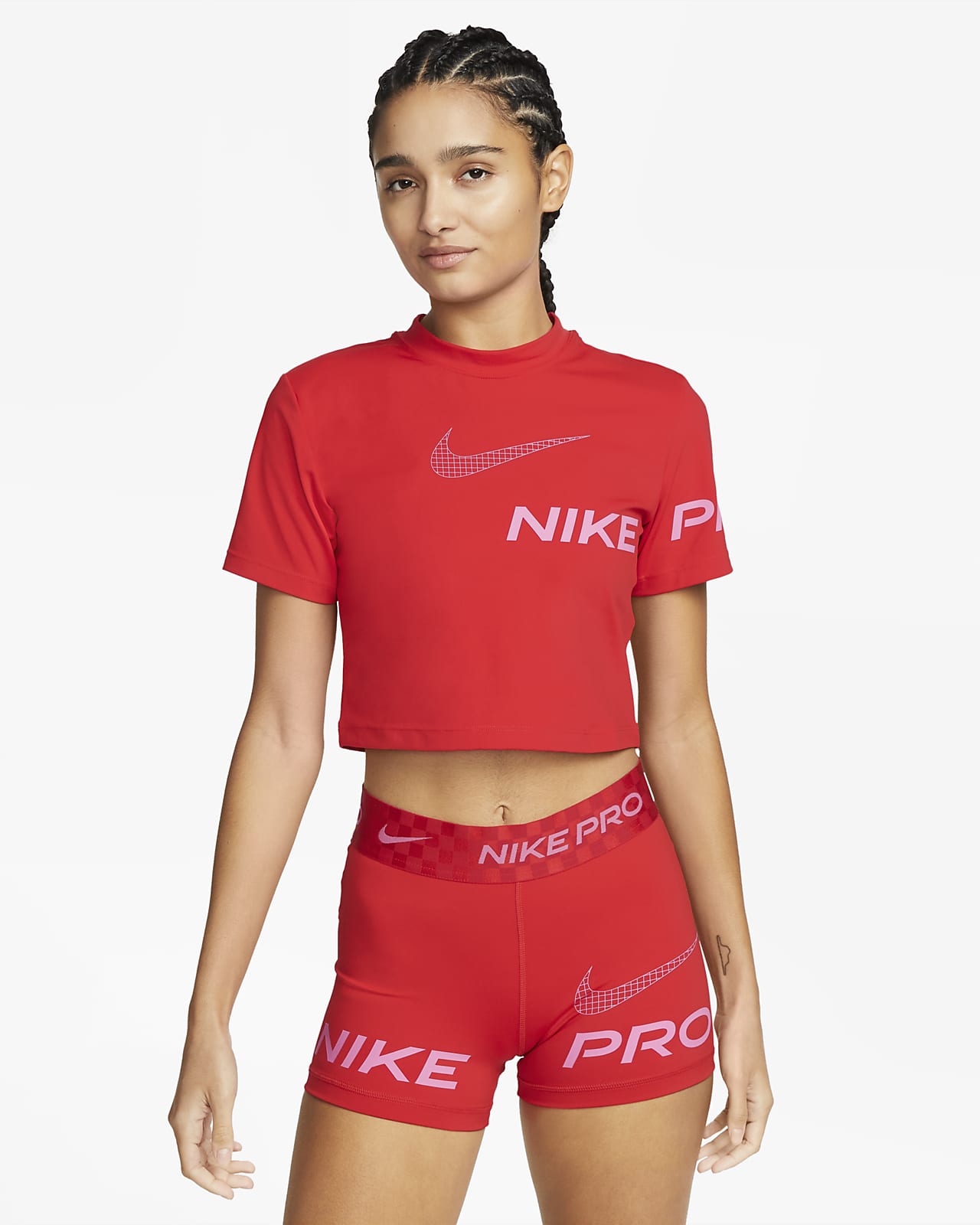 Nike Pro Dri-FIT Women's Short-Sleeve Cropped Graphic Training Top