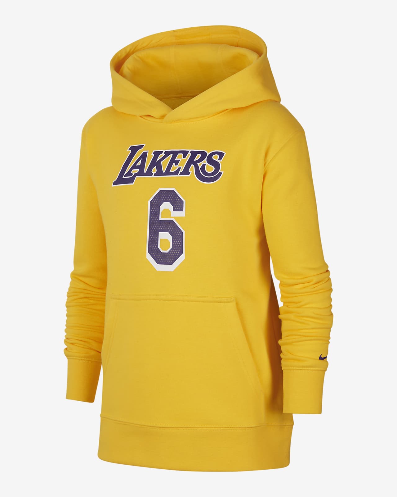 Flísová mikina Nike NBA Los Angeles Lakers s kapucí pro větší děti 