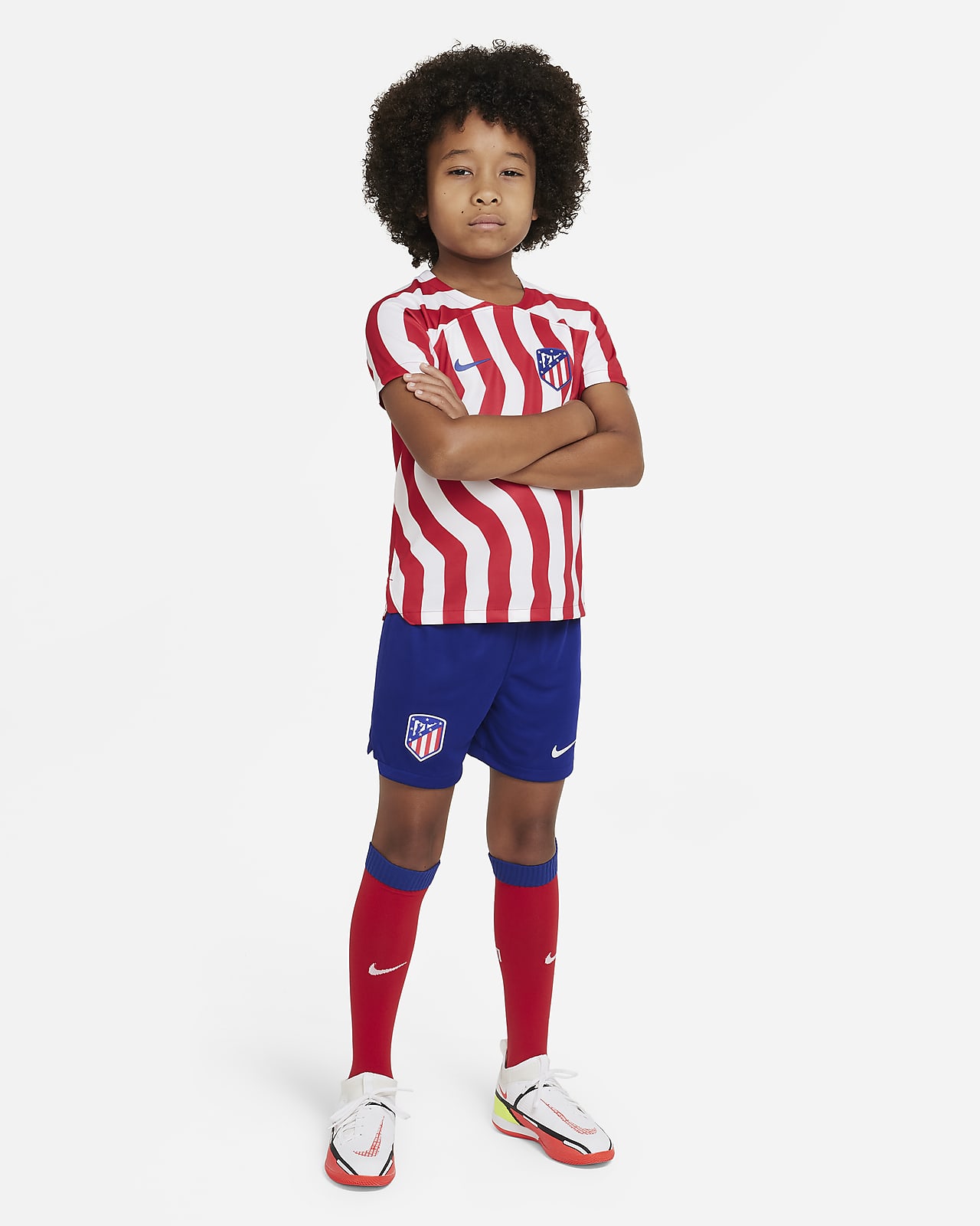 Atlético Madrid 2022/23 Home Fußballtrikot-Set für jüngere Kinder