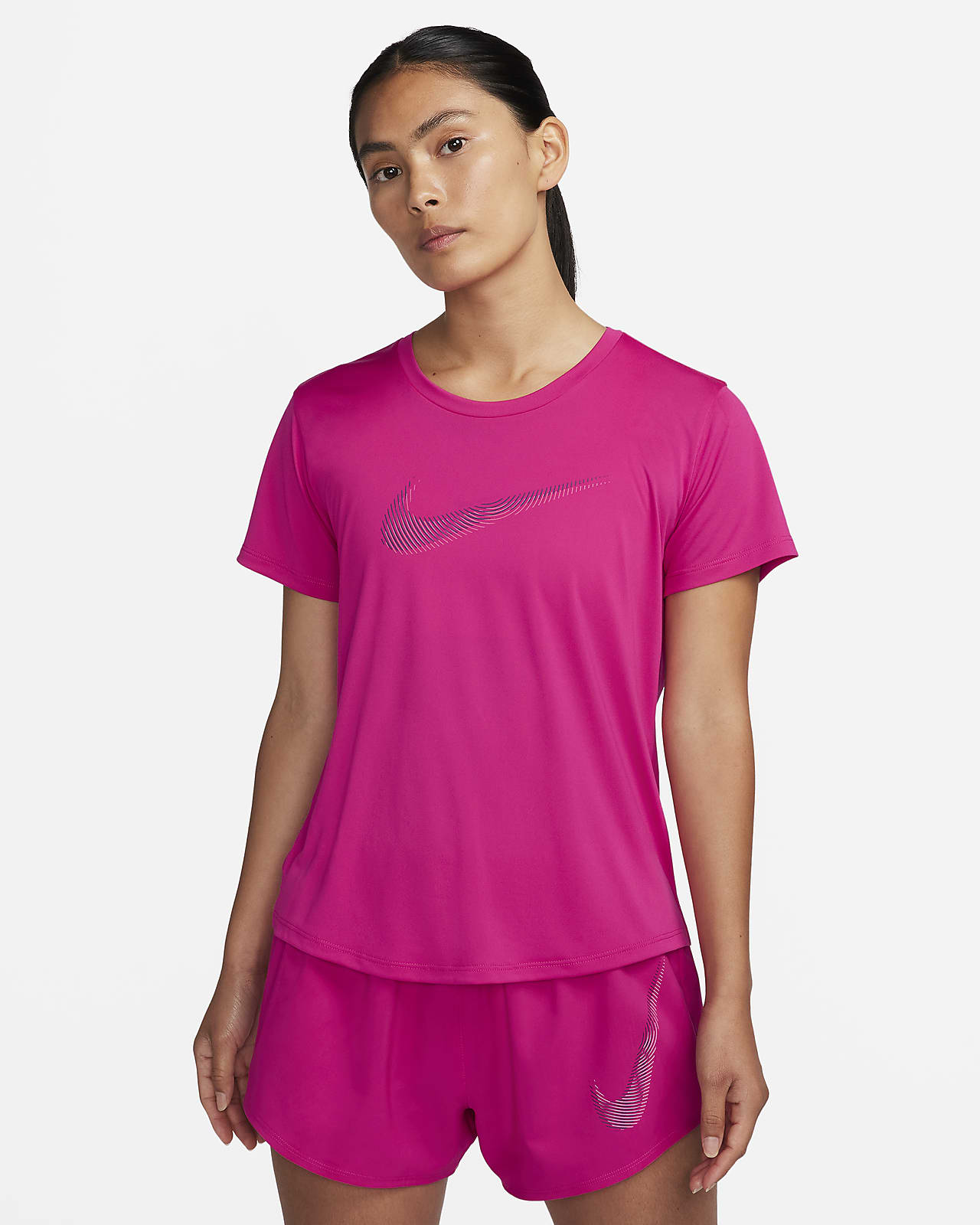 Damska koszulka z krótkim rękawem do biegania Nike Dri-FIT Swoosh