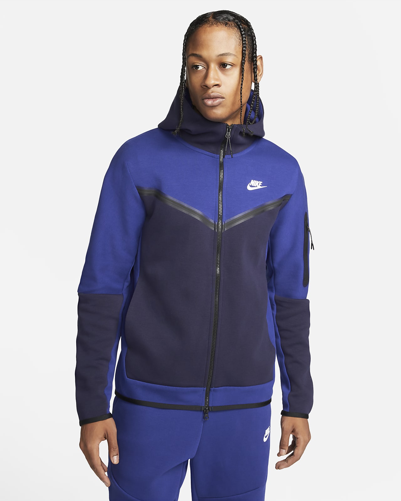 Ανδρική μπλούζα με κουκούλα και φερμουάρ σε όλο το μήκος Nike Sportswear Tech Fleece