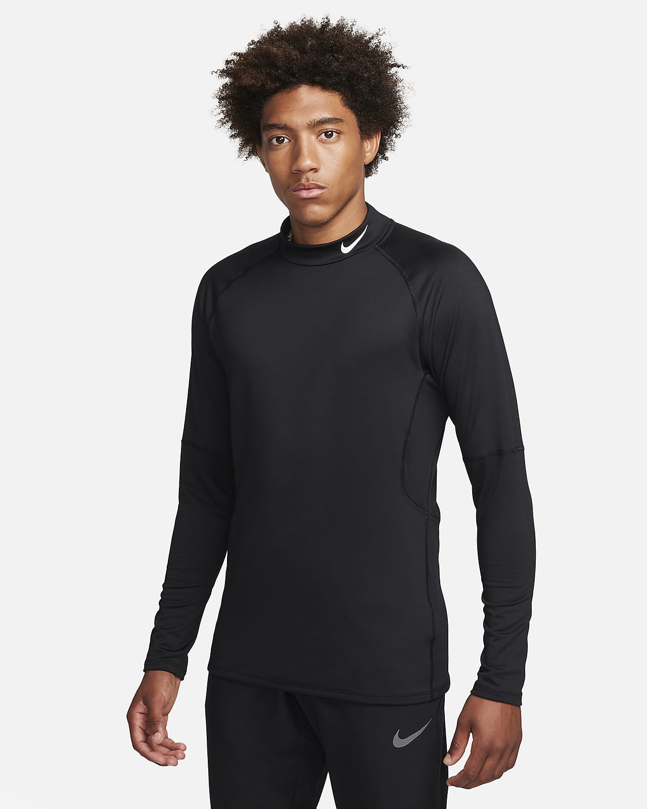 Nike Pro Camiseta de fitness de manga larga y cuello alto cálida Dri-FIT - Hombre
