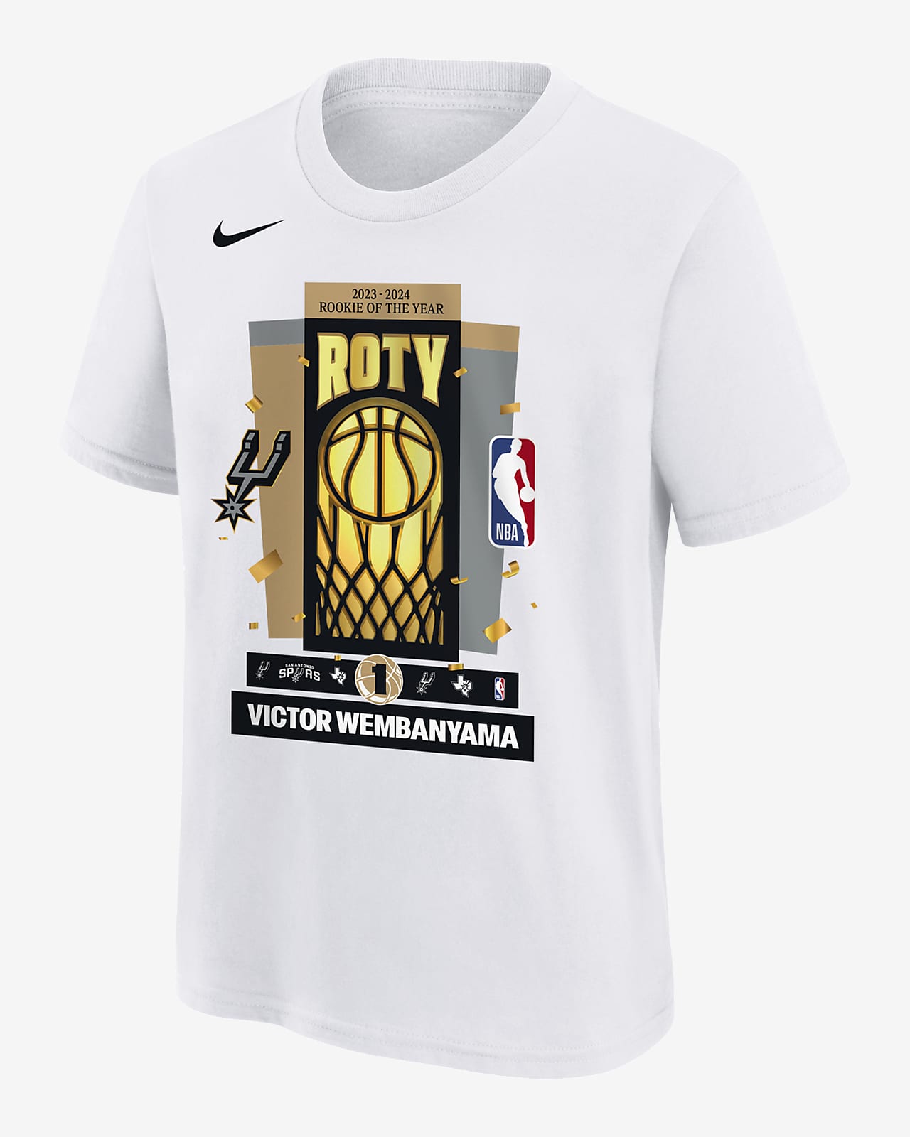 Victor Wembanyama San Antonio Spurs Big Kids' Nike NBA 2024 Rookie of the Year T-Shirt