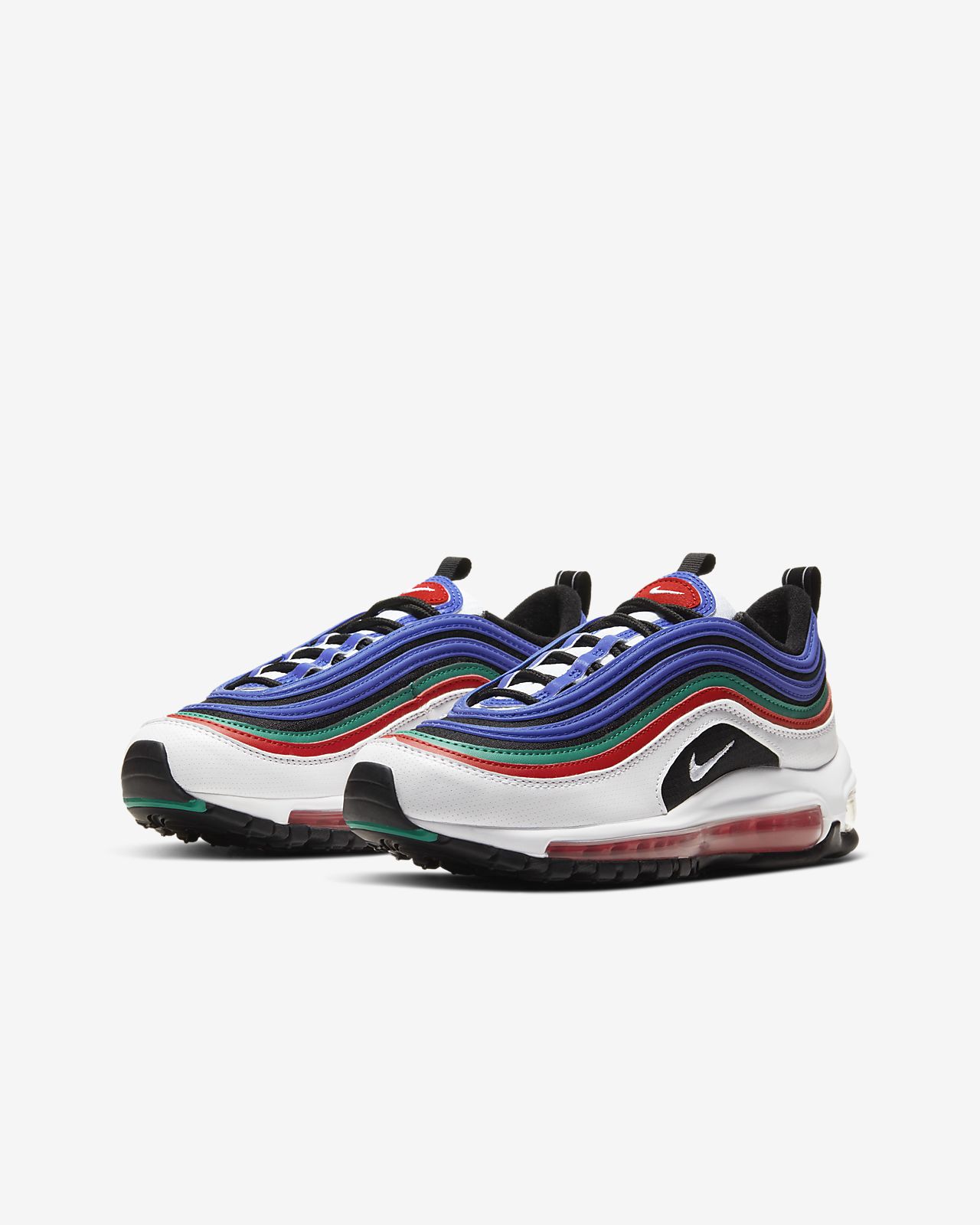blue and red air max 97