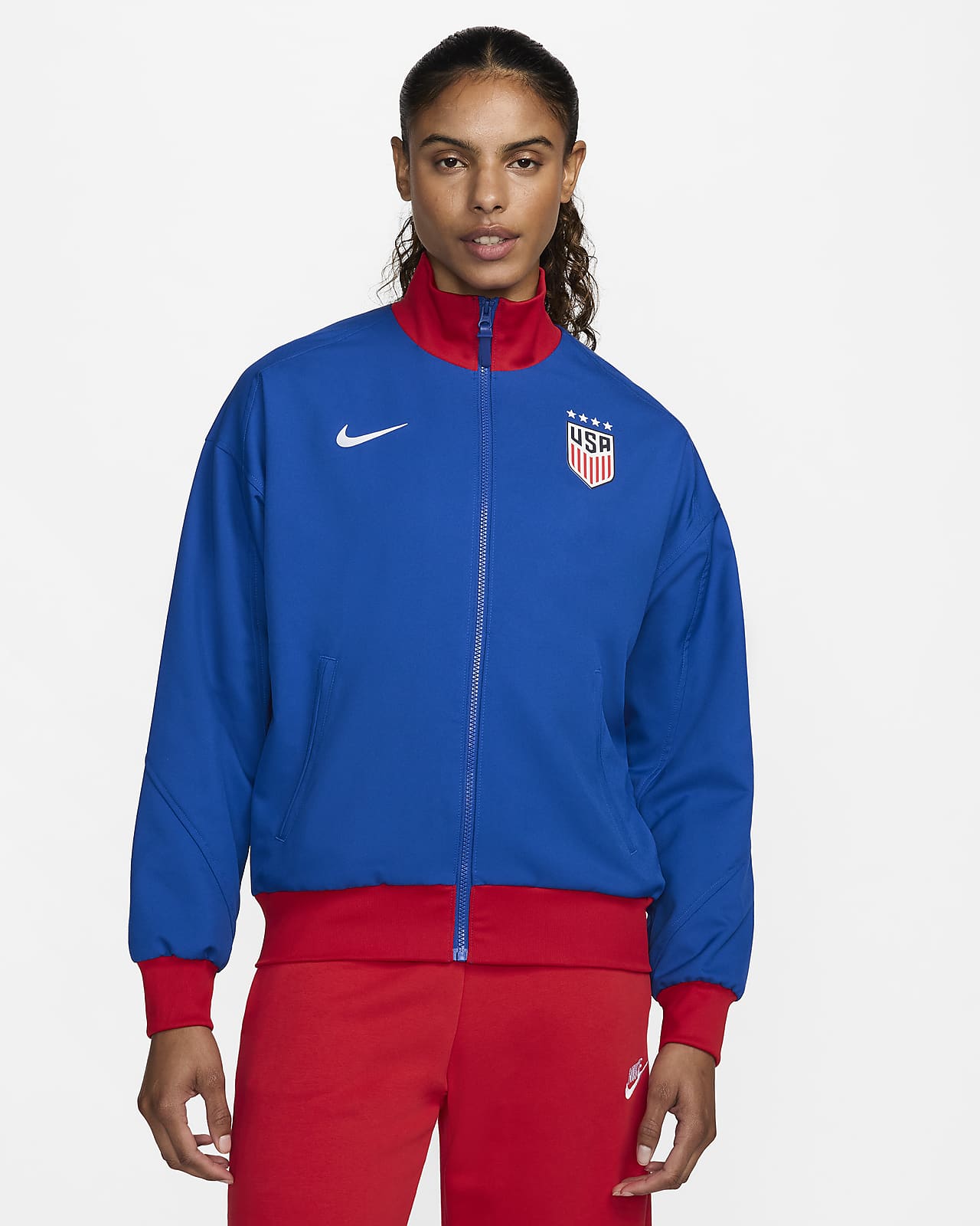 Chamarra de fútbol Nike Dri-FIT para mujer Selección nacional de fútbol masculino de Estados Unidos Strike