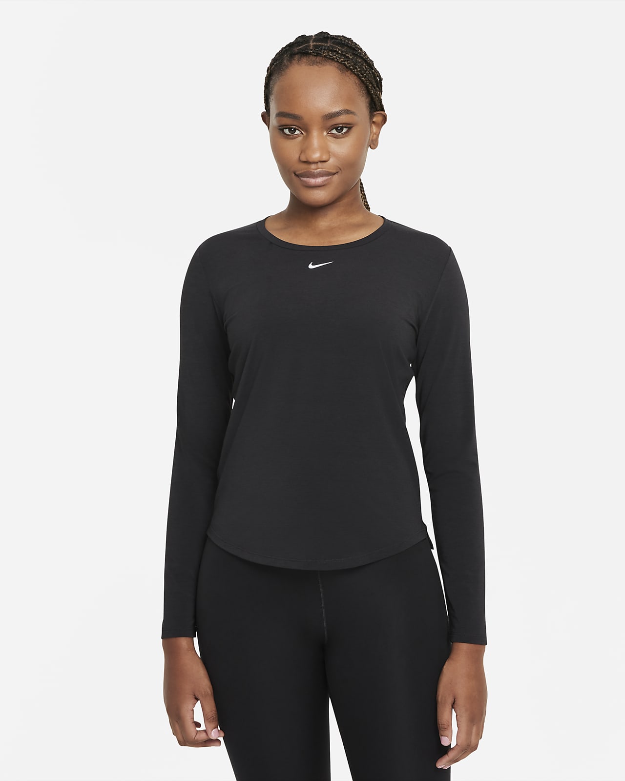 Langærmet Nike Dri-FIT UV One Luxe-top med standardpasform til kvinder