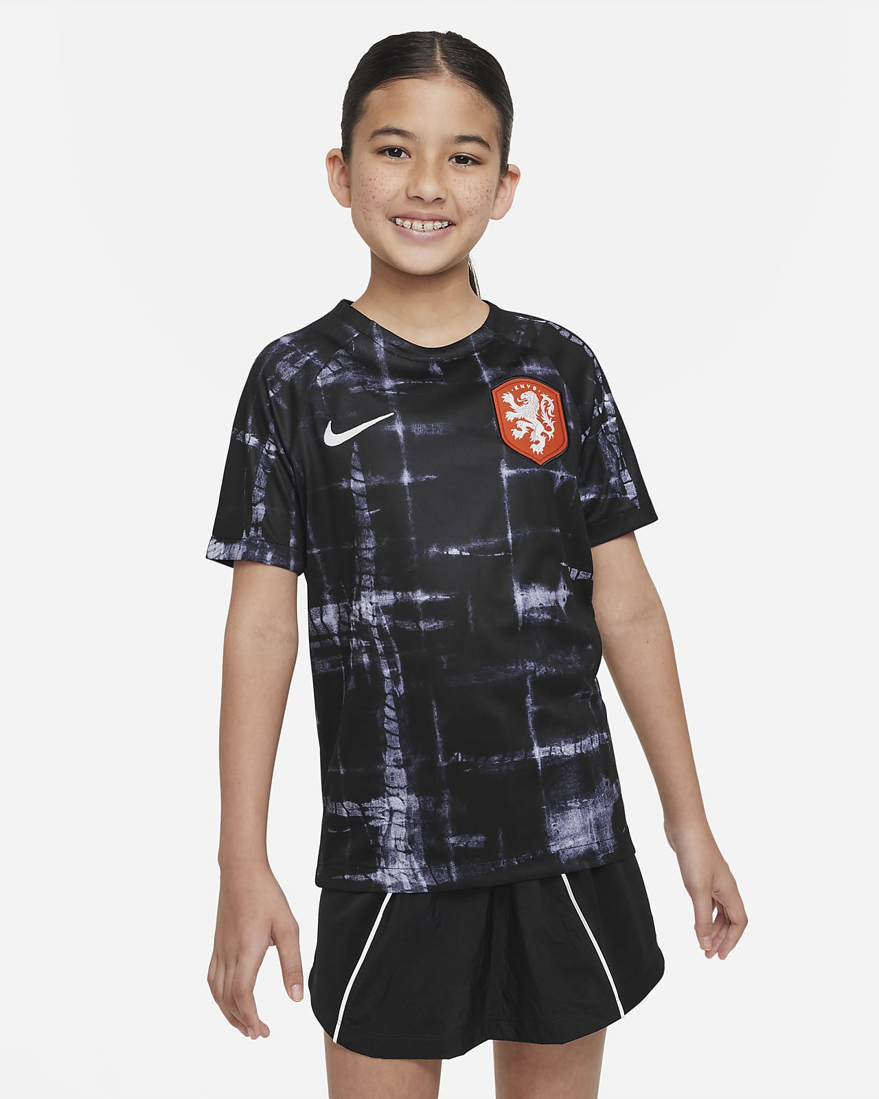 Przedmeczowa koszulka piłkarska dla dużych dzieci Nike Dri-FIT Holandia