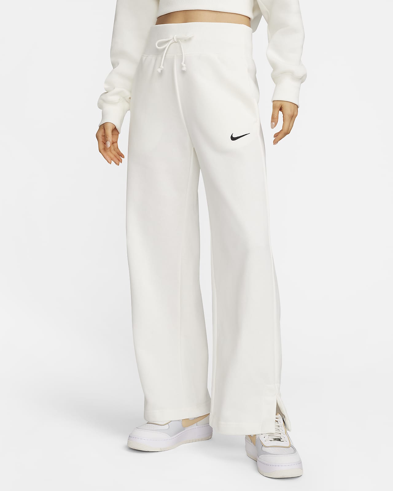 กางเกงซ้อมกีฬาผ้าเฟรนช์เทรีทรงขากว้างเอวสูงผู้หญิง Nike Sportswear Phoenix Fleece