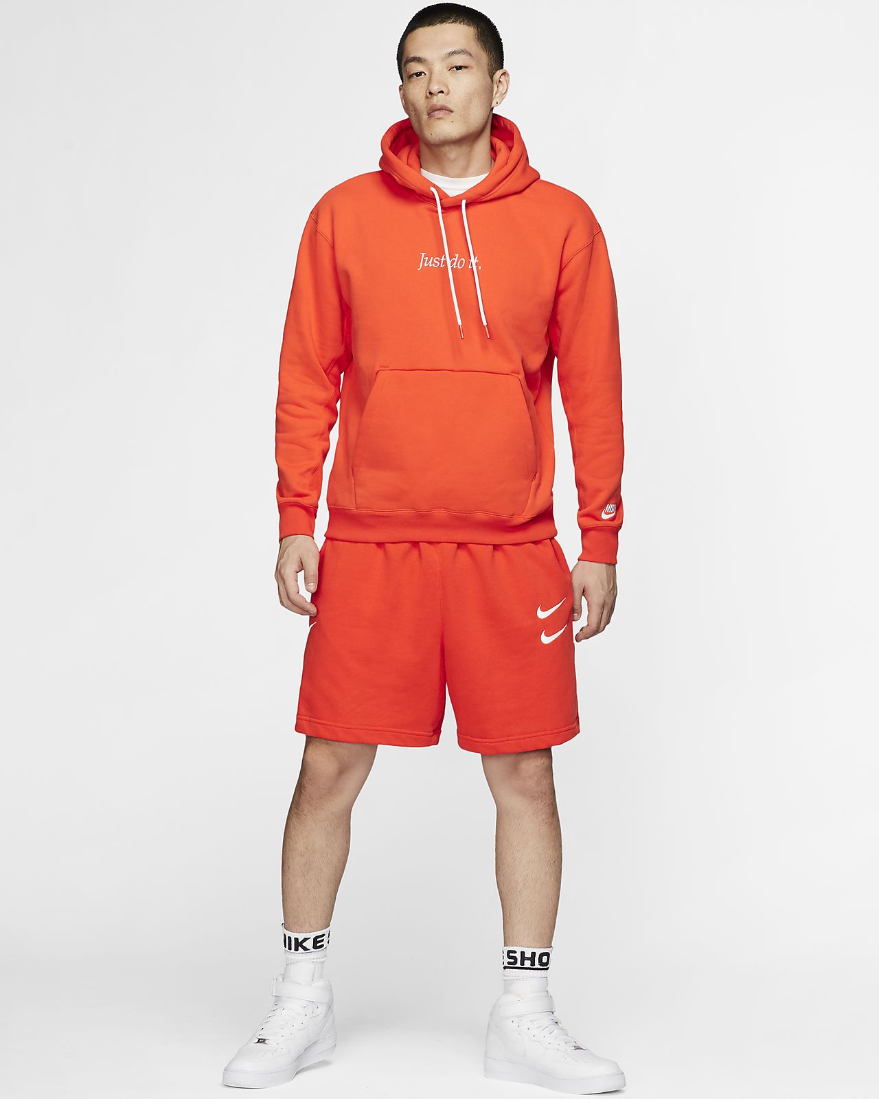 nike just do it hoodie mens orange