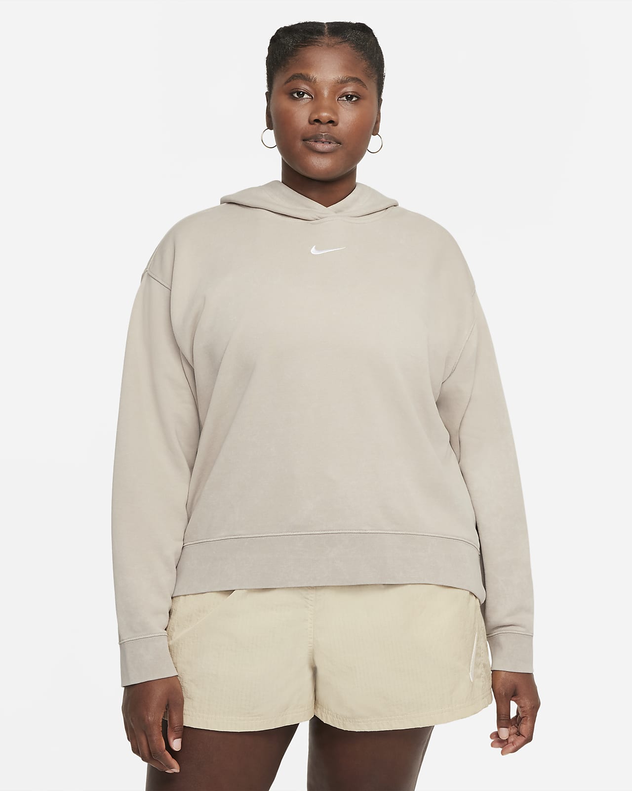 Nike Sportswear Essential Collection Women's Washed Fleece Hoodie (Plus Size)