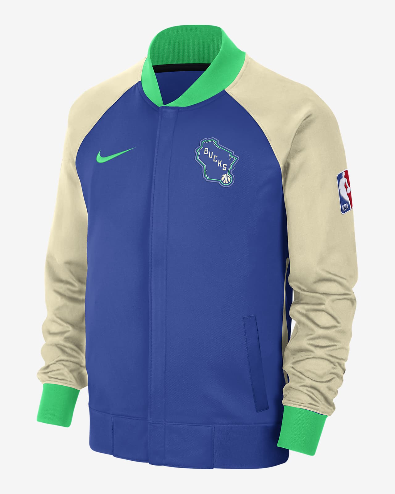 Milwaukee Bucks Showtime City Edition Men's Nike Dri-FIT Full-Zip Long-Sleeve Jacket