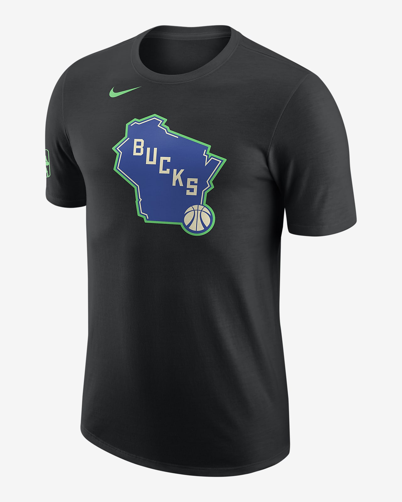 T-shirt NBA Nike Milwaukee Bucks City Edition para homem