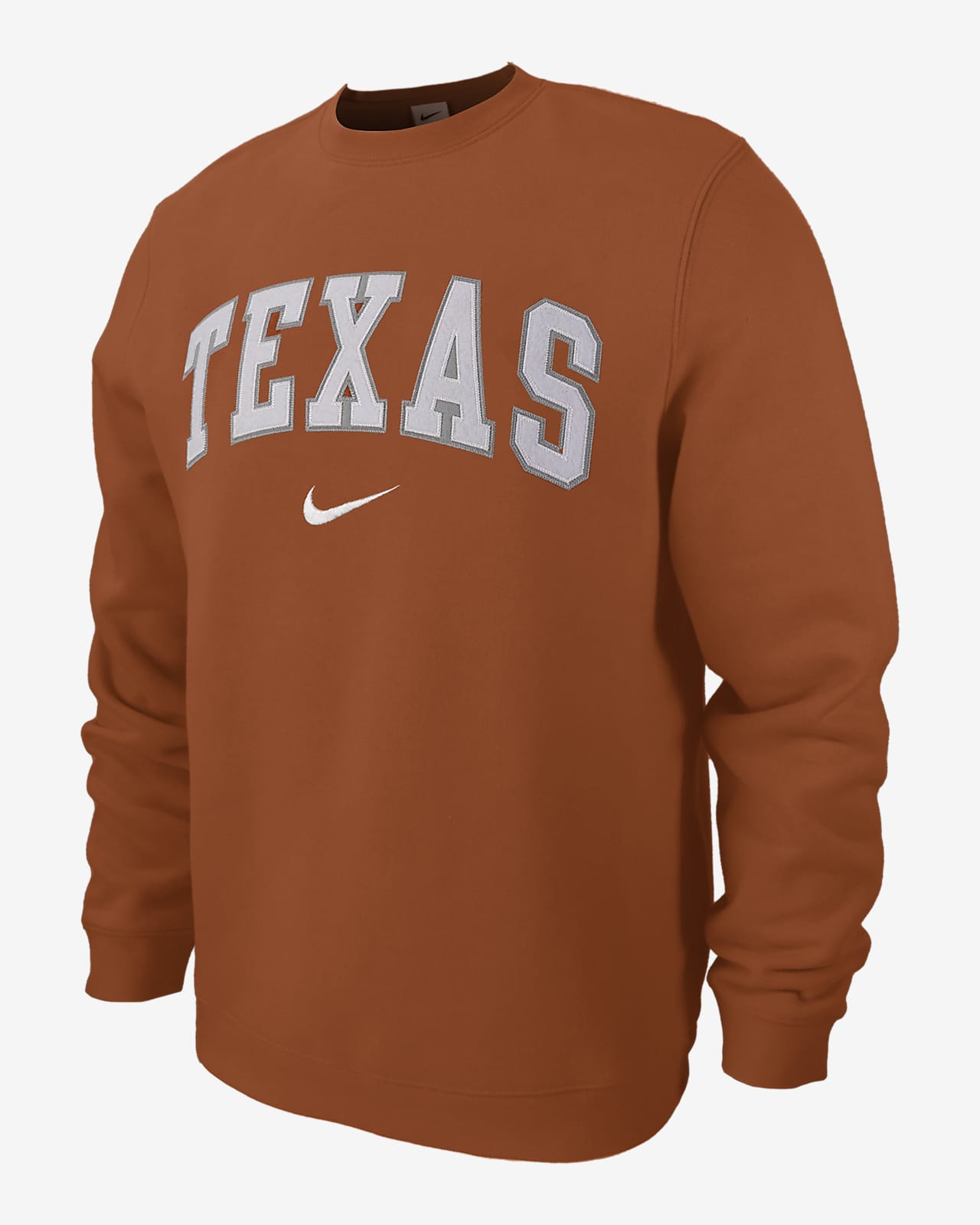 Sudadera de cuello redondo universitaria Nike para hombre Texas Club Fleece