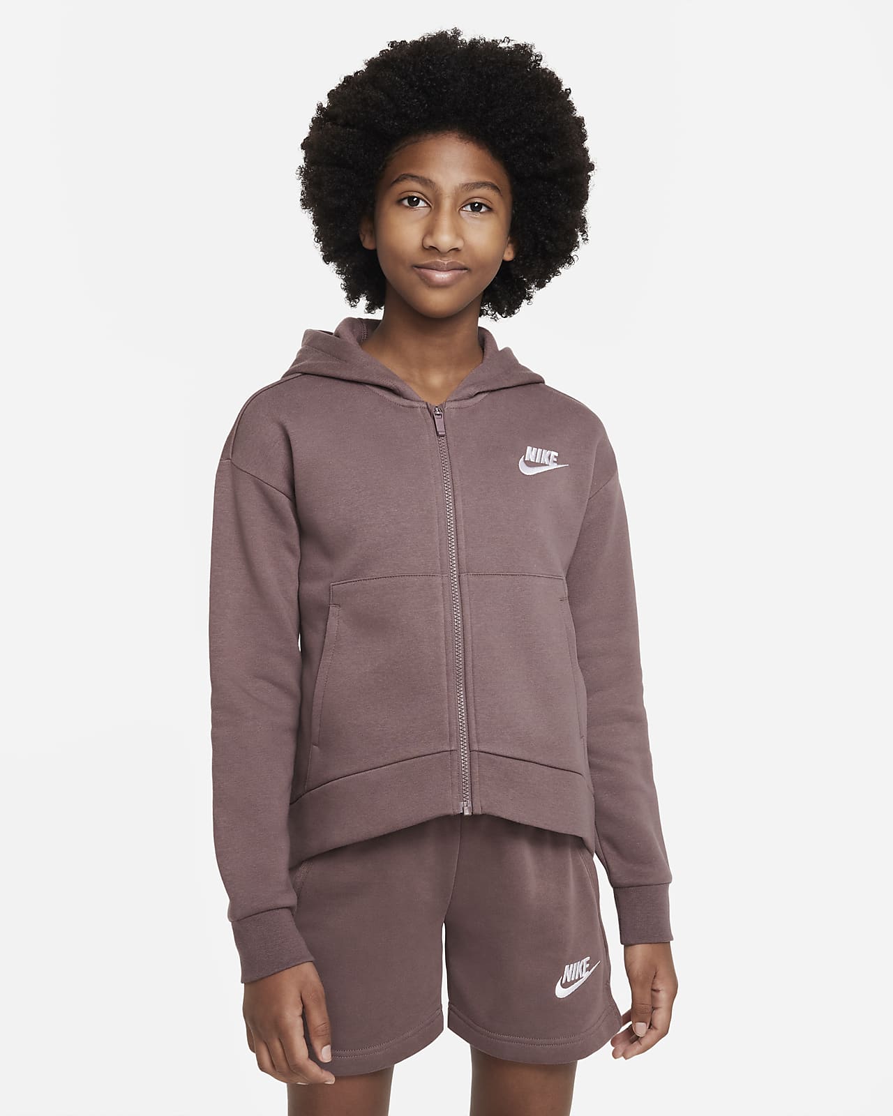 Nike Sportswear Club Fleece Hoodie mit durchgehendem Reißverschluss für ältere Kinder (Mädchen)