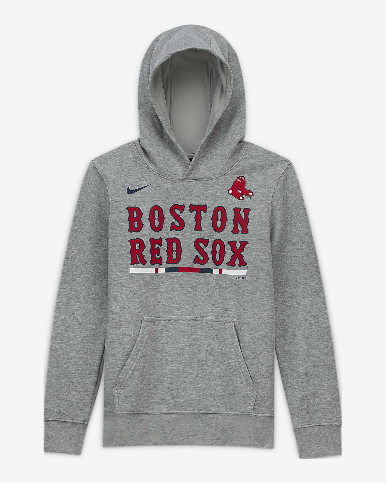 Sudadera con capucha sin cierre para niño talla grande Nike Club Fleece (MLB Boston Red Sox)