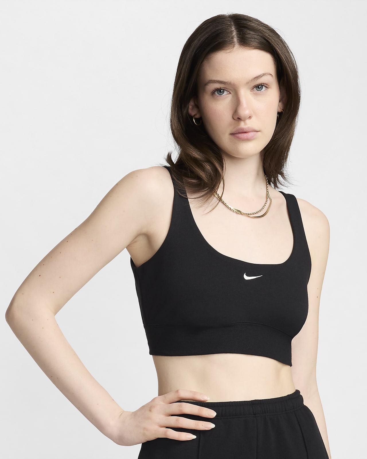 Camiseta de tirantes cropped de tejido French Terry para mujer entallada Nike Sportswear Chill Terry