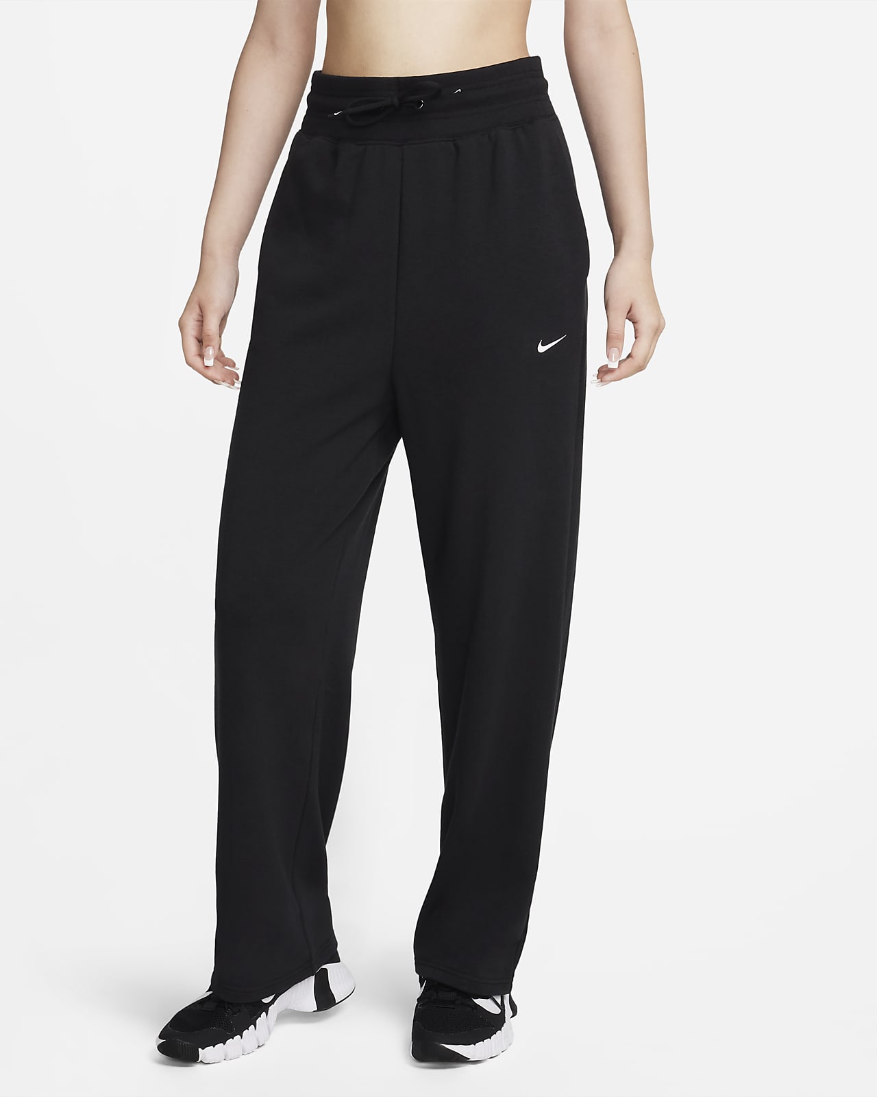 Nike Dri-FIT One Women's High-Waisted Full-Length Open-Hem French Terry Tracksuit Bottoms