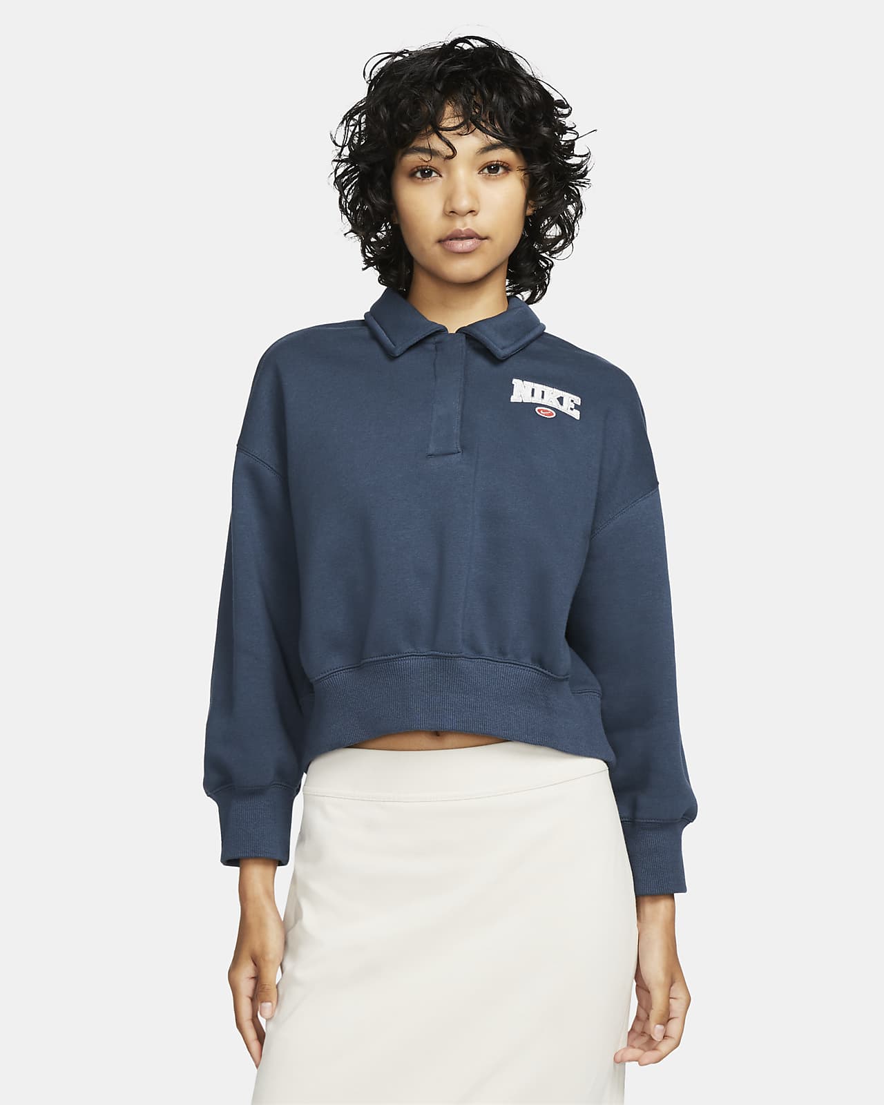 Nike Sportswear Phoenix Fleece Women's 3/4-Sleeve Crop Polo Sweatshirt