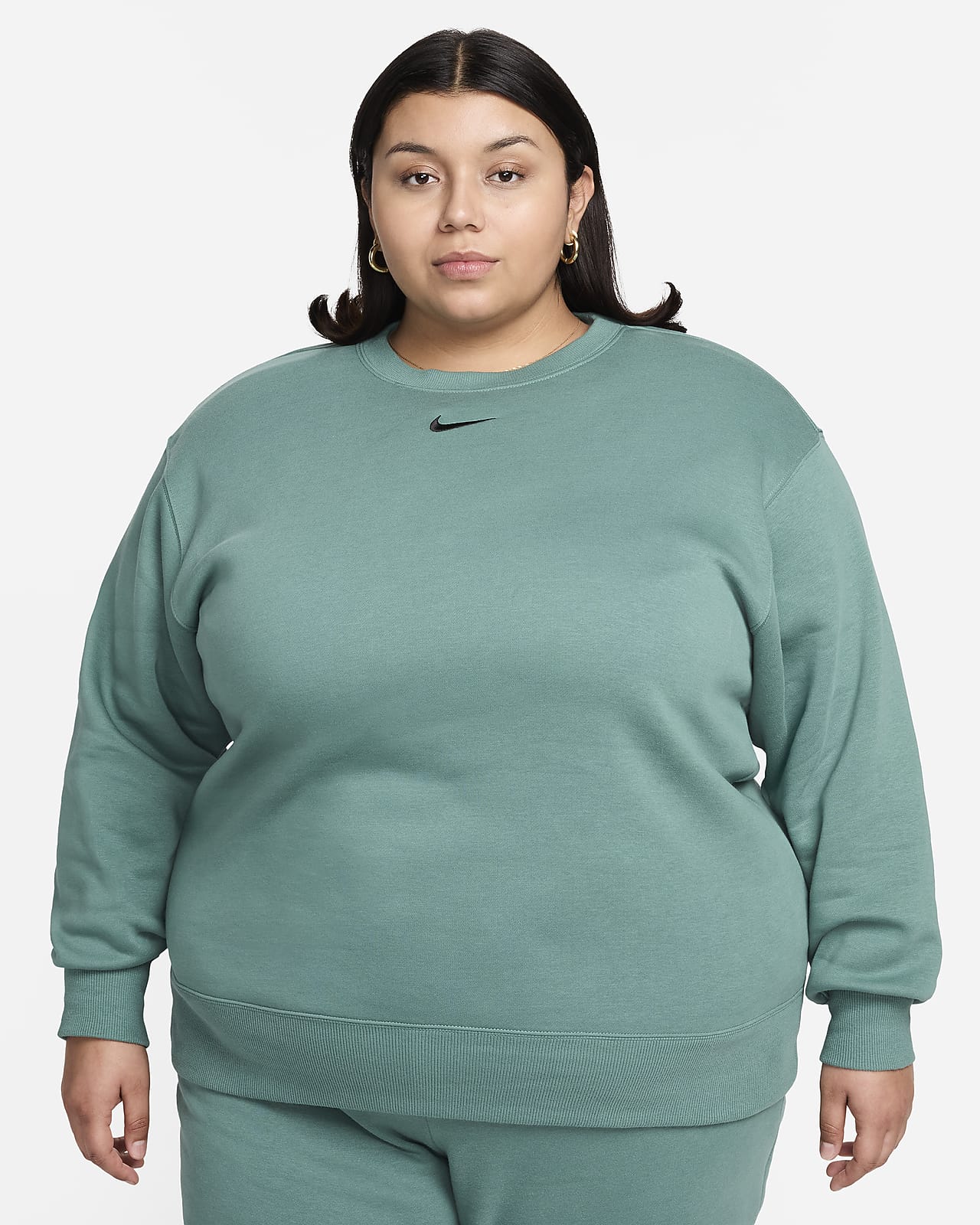 Γυναικείο φούτερ σε φαρδιά γραμμή με λαιμόκοψη crew Nike Sportswear Phoenix Fleece (μεγάλα μεγέθη)