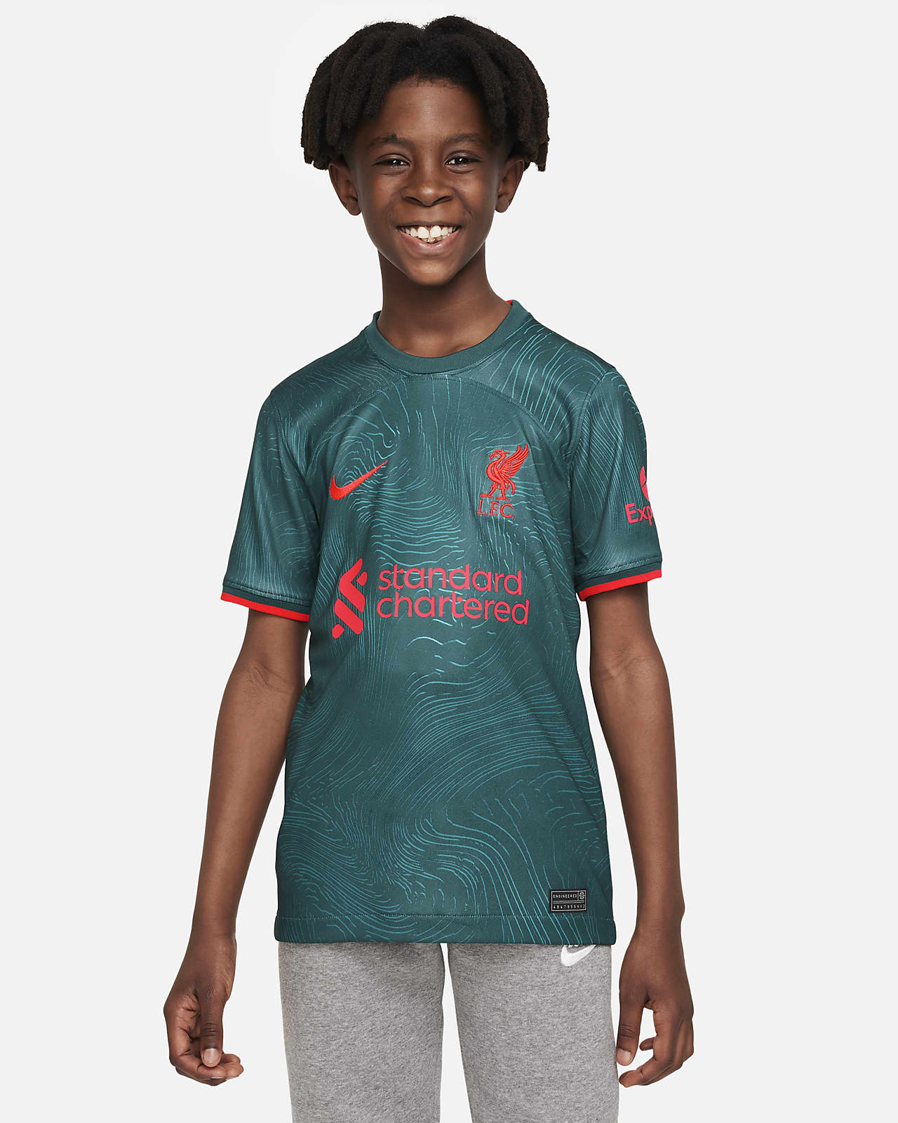 Ποδοσφαιρική φανέλα Nike Dri-FIT εναλλακτικής εμφάνισης Λίβερπουλ 2022/23 Stadium για μεγάλα παιδιά