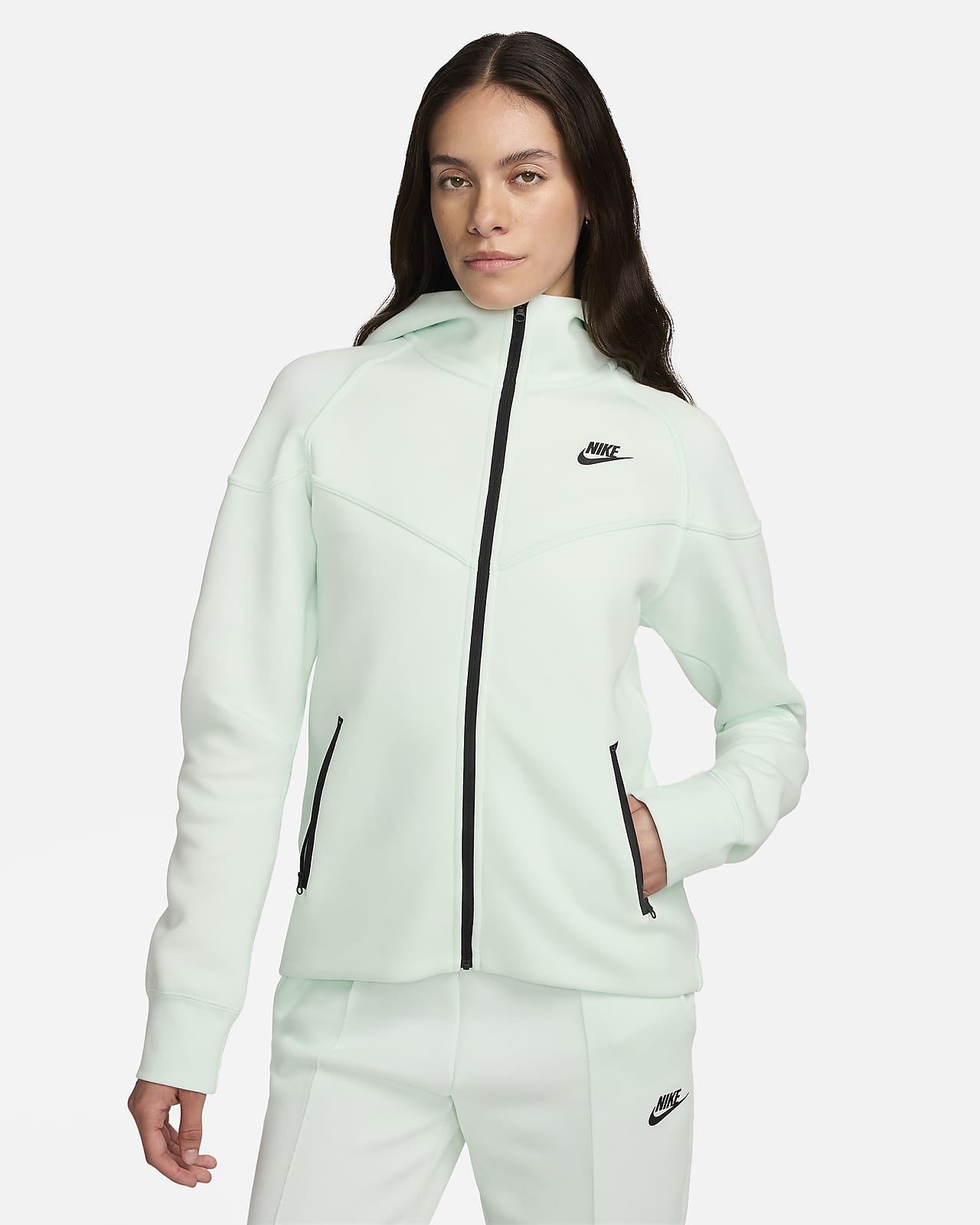 Hoodie com fecho completo Nike Sportswear Tech Fleece Windrunner para mulher