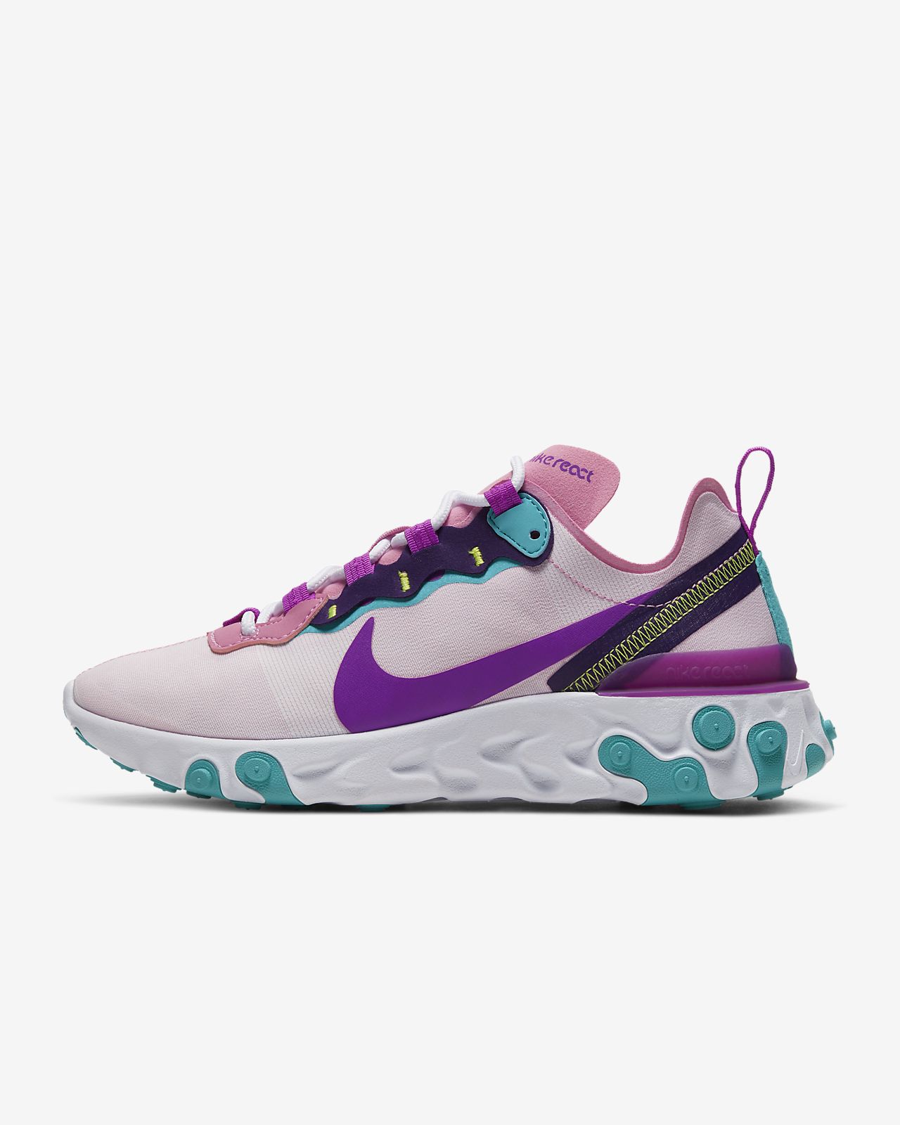 nike pale pink react element 55 sneakers