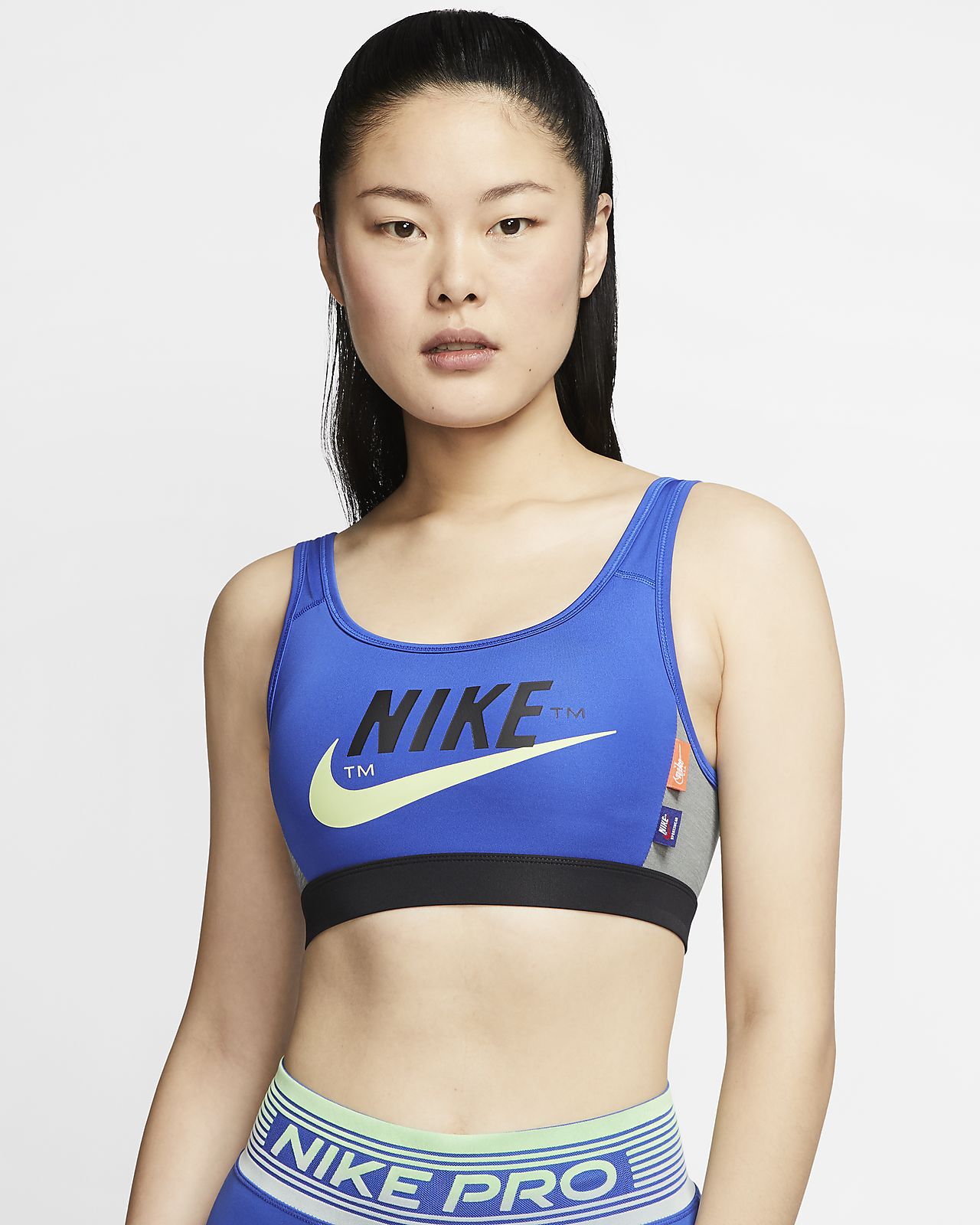 blue nike sports bra