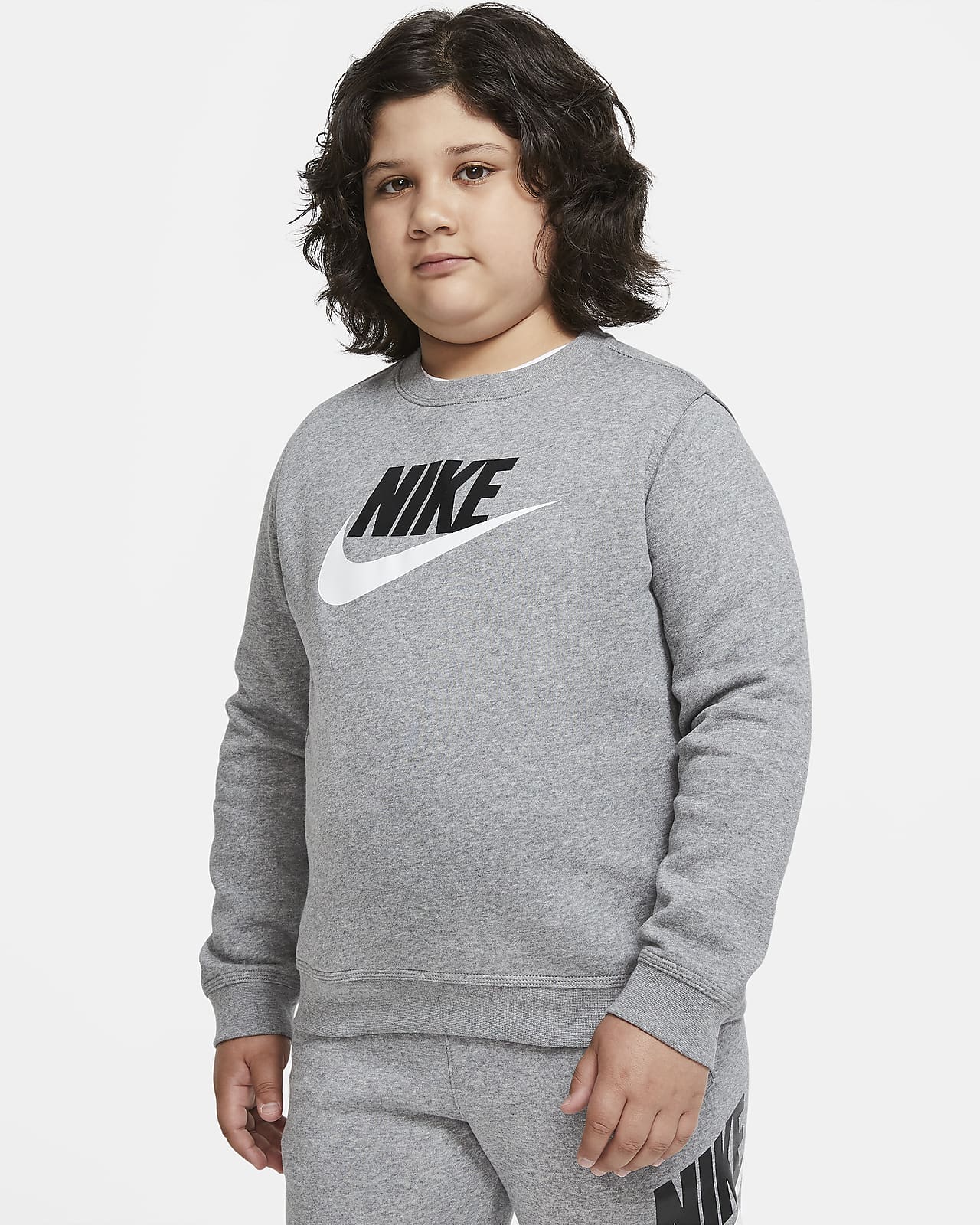 Nike Sportswear Club Fleece-Rundhalsshirt für ältere Kinder (Jungen) (erweiterte Größe)