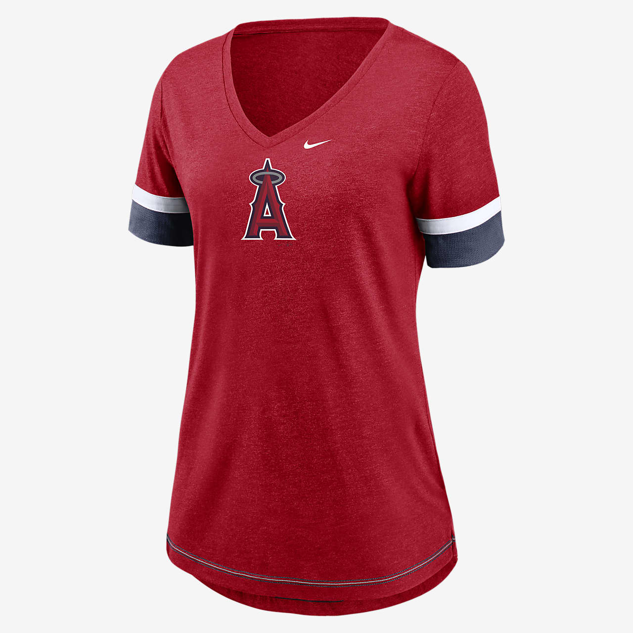 Nike Dri-Blend Mesh Logo Fashion (MLB Los Angeles Angels) Women's V-Neck T-Shirt